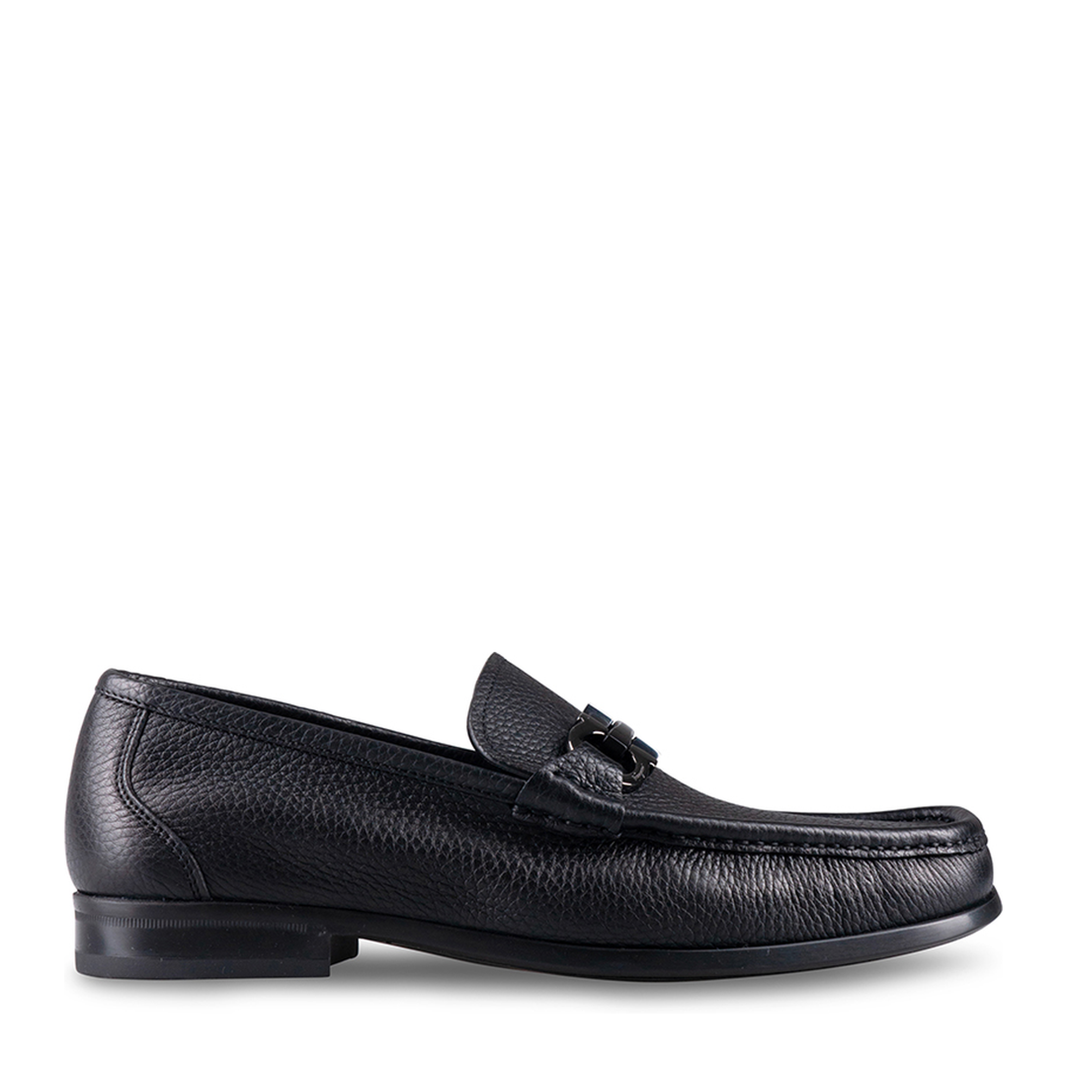 Grained Leather Gancini Loafers - Image 1