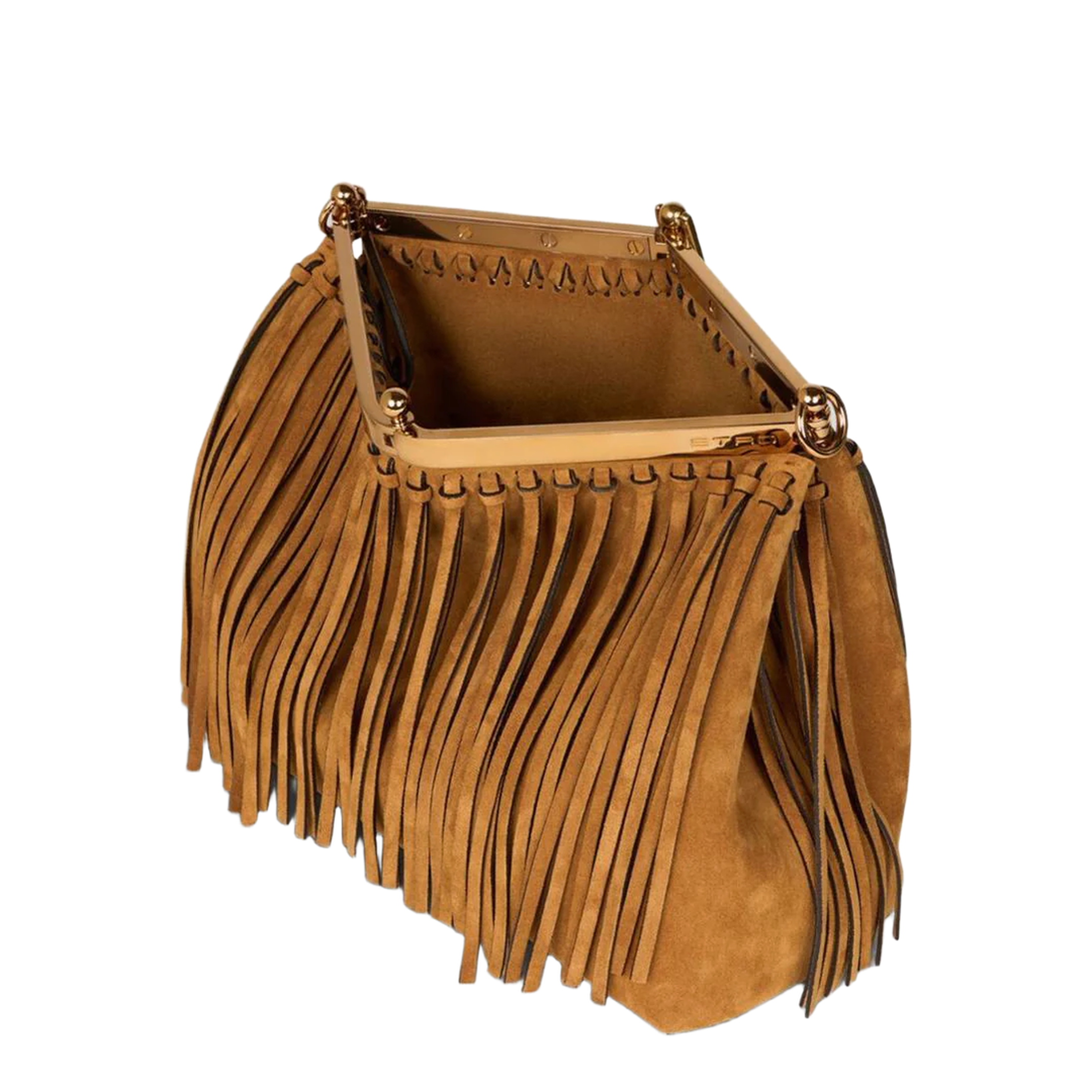 Medium Suede Vela Bag with Fringing - Image 3