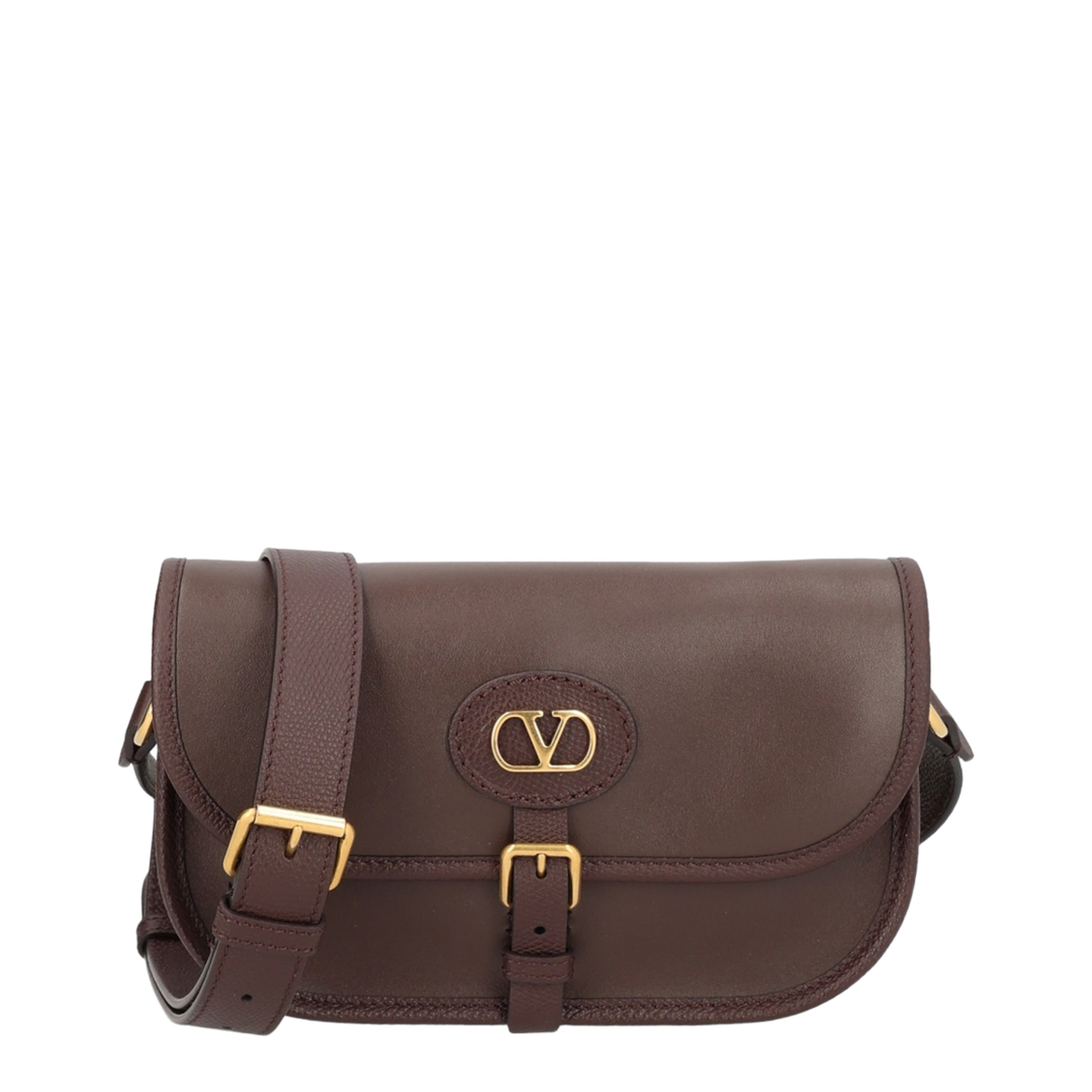 Antibes Small Calfskin Shoulder Bag - Oak Brown - Image 1