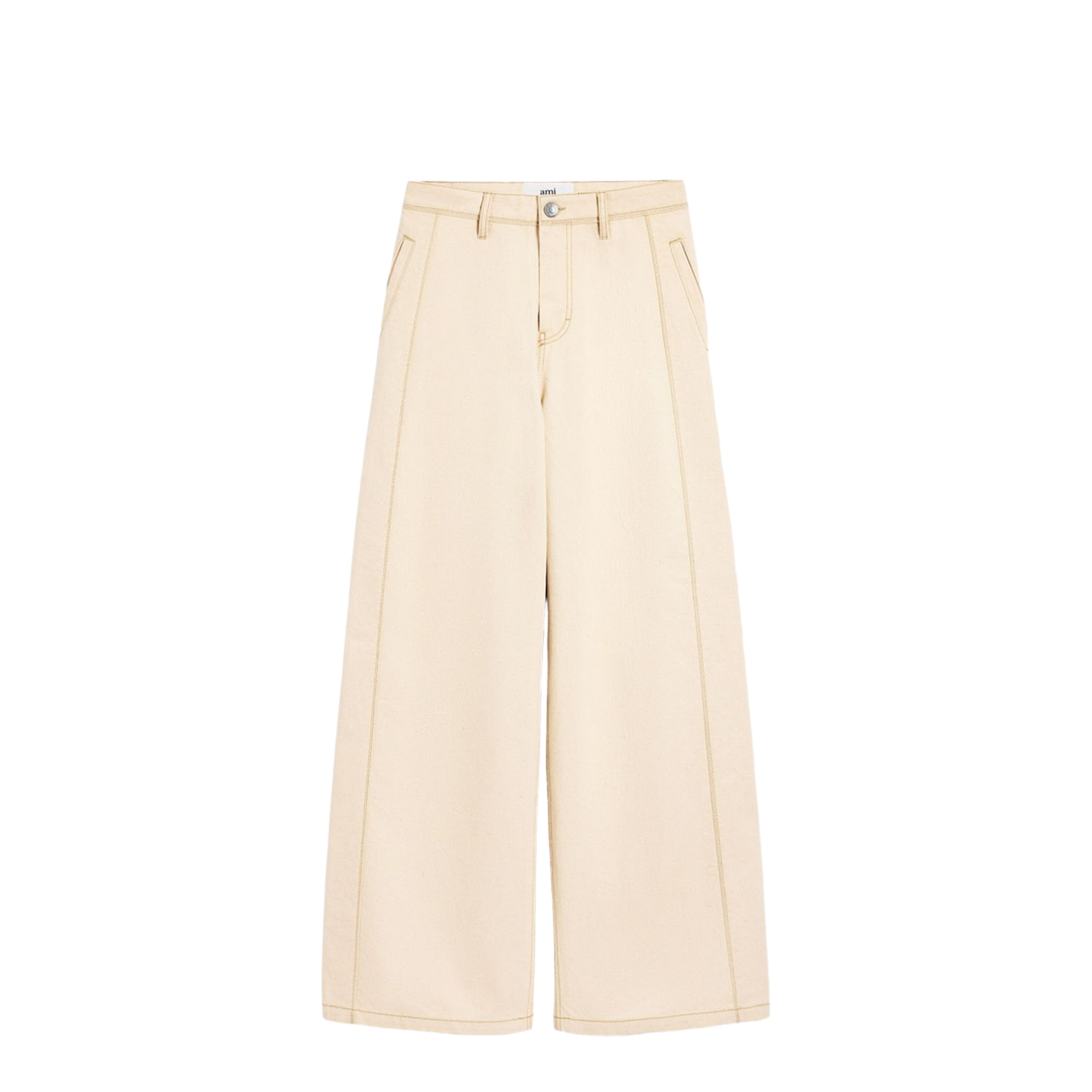 White Cotton Super Wide Fit Jeans - Image 1