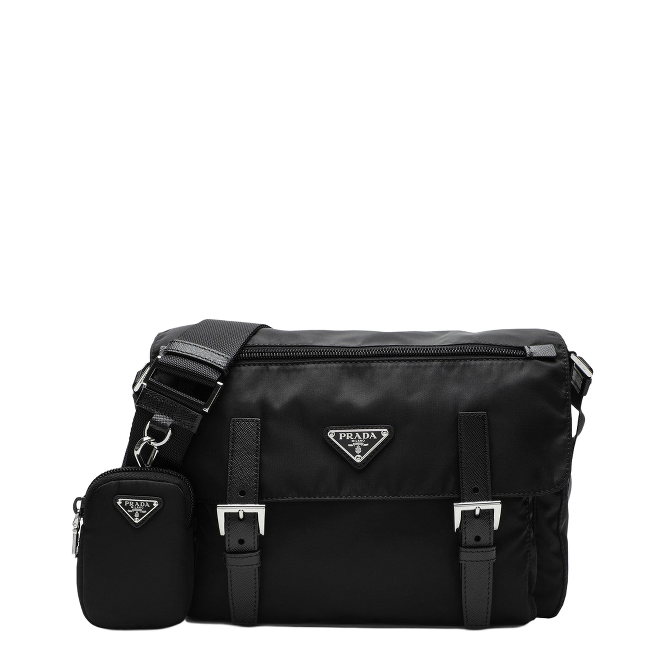 Black Re-Nylon Medium Cross-Body Bag - Image 1