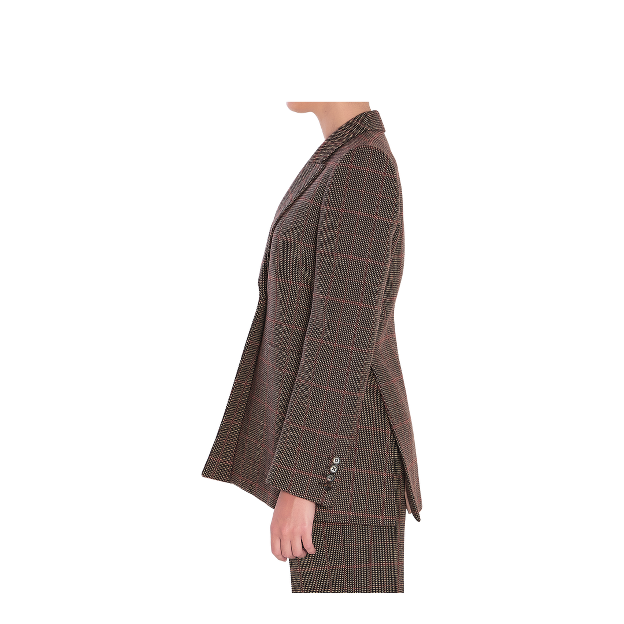 Check Wool Blazer Brown - Image 3