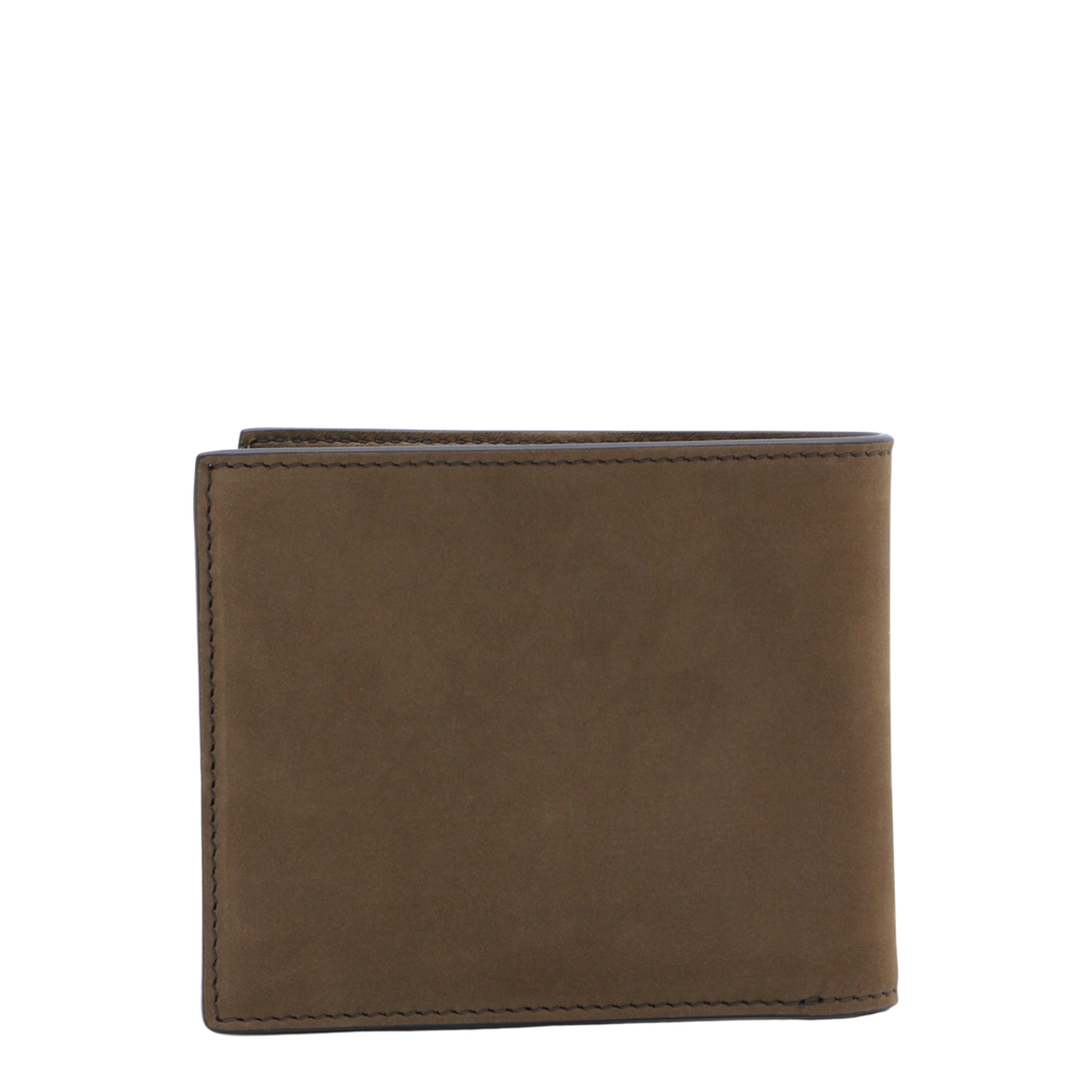 Nubuk T-Line Classic Bifold Wallet in Olive Brown - Image 4