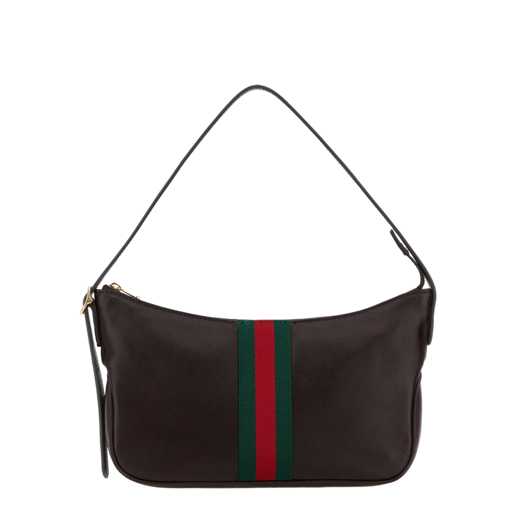 Lunetta Small Soft Leather Crossbody Bag - Dark Brown - Image 1