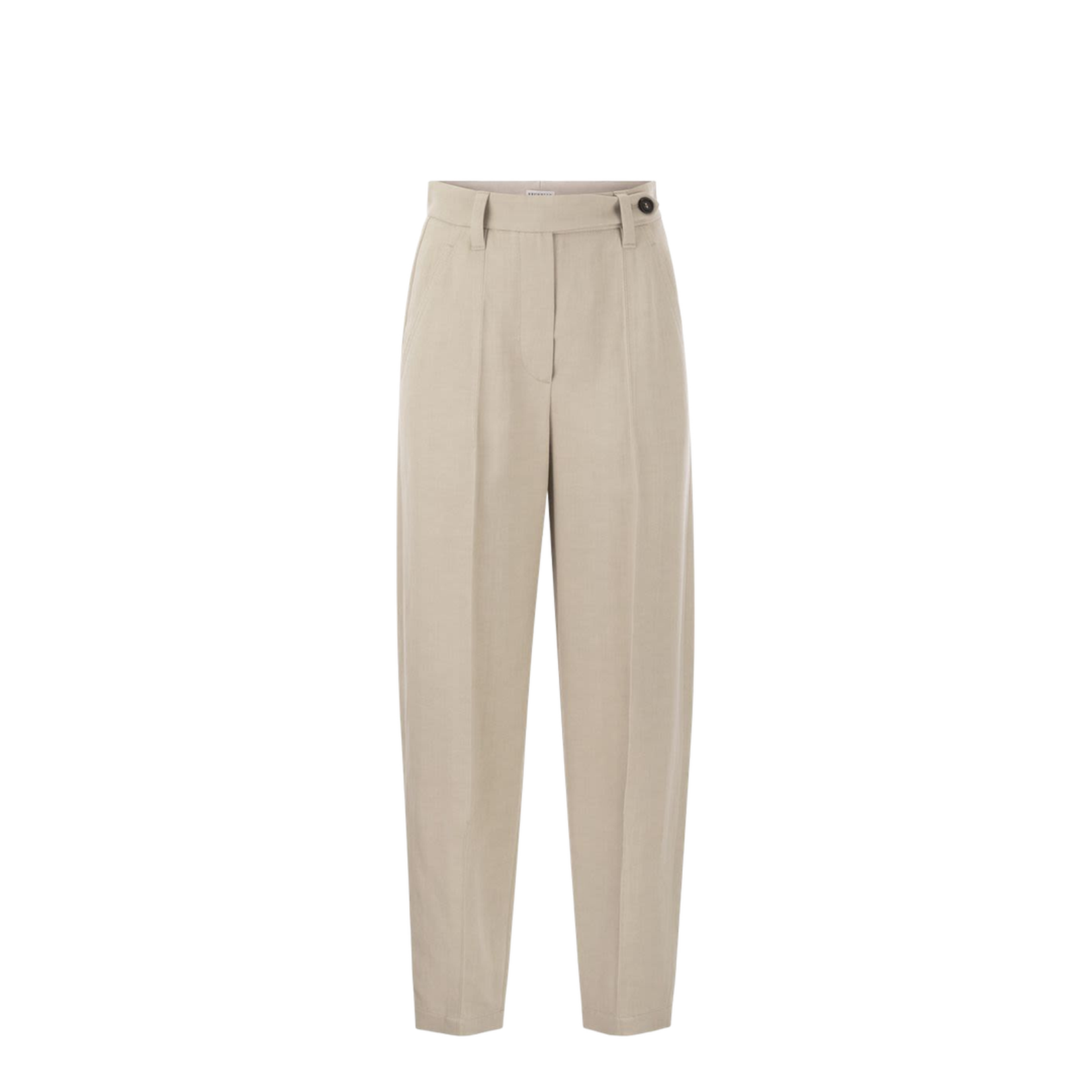 Curved Viscose and Linen Trousers - Image 1