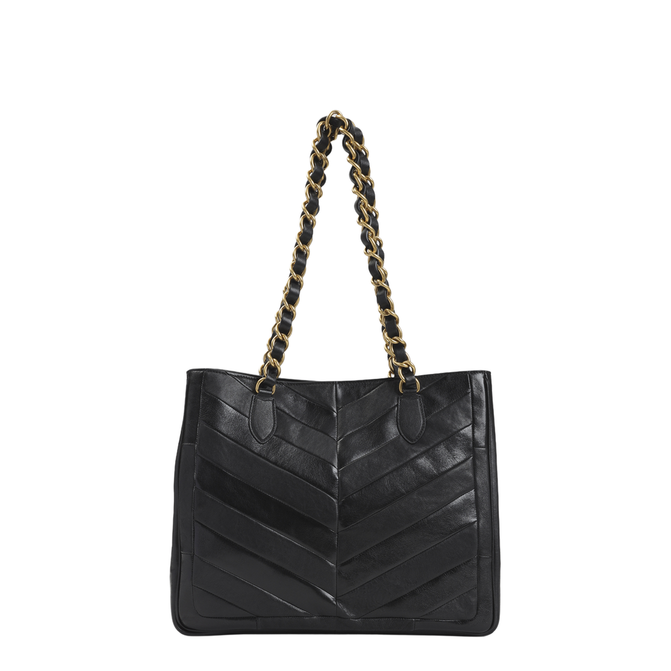 Laseine Lambskin Shopping Tote - Black - Image 4