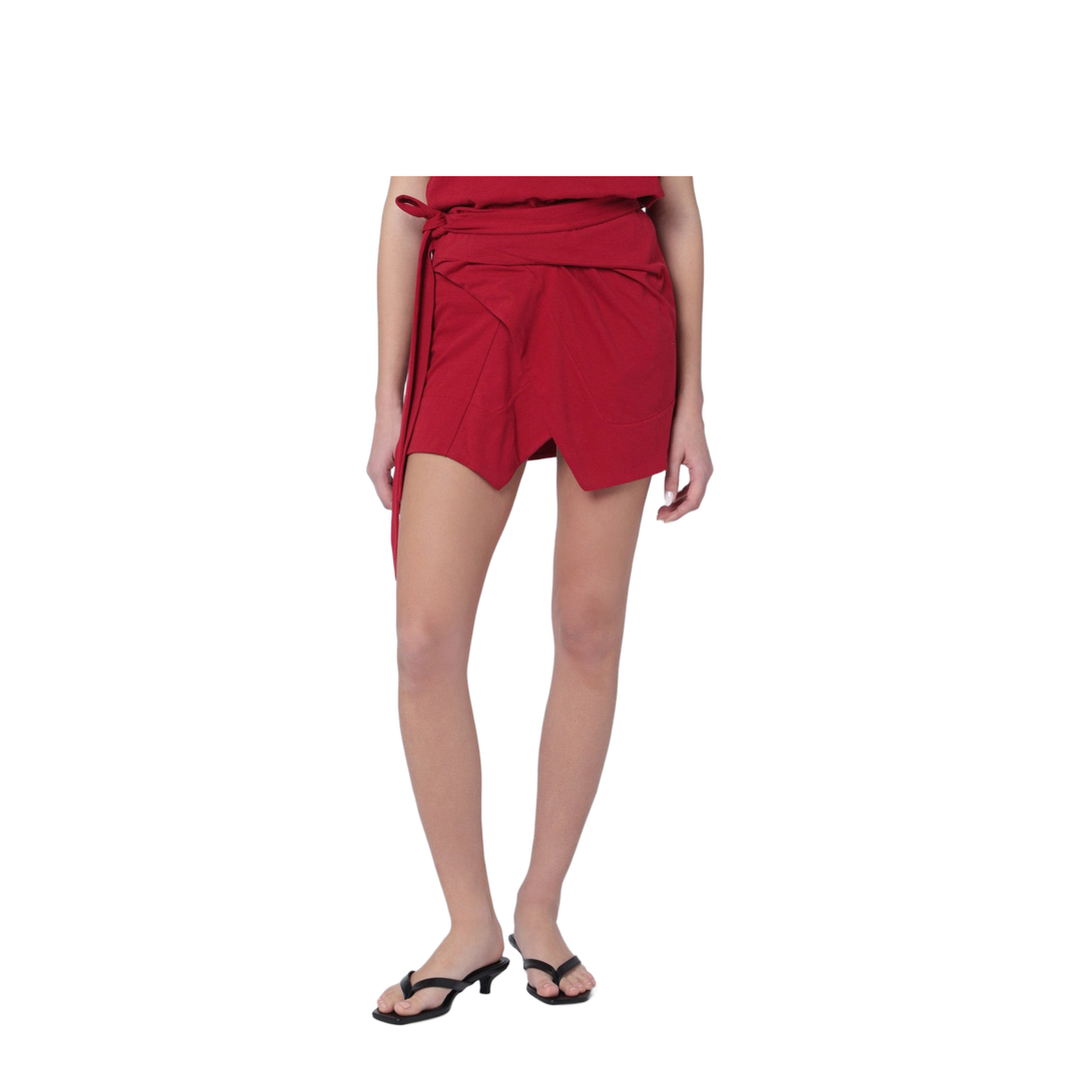 Berenice Cherry-Coloured Jersey Miniskirt - Image 1