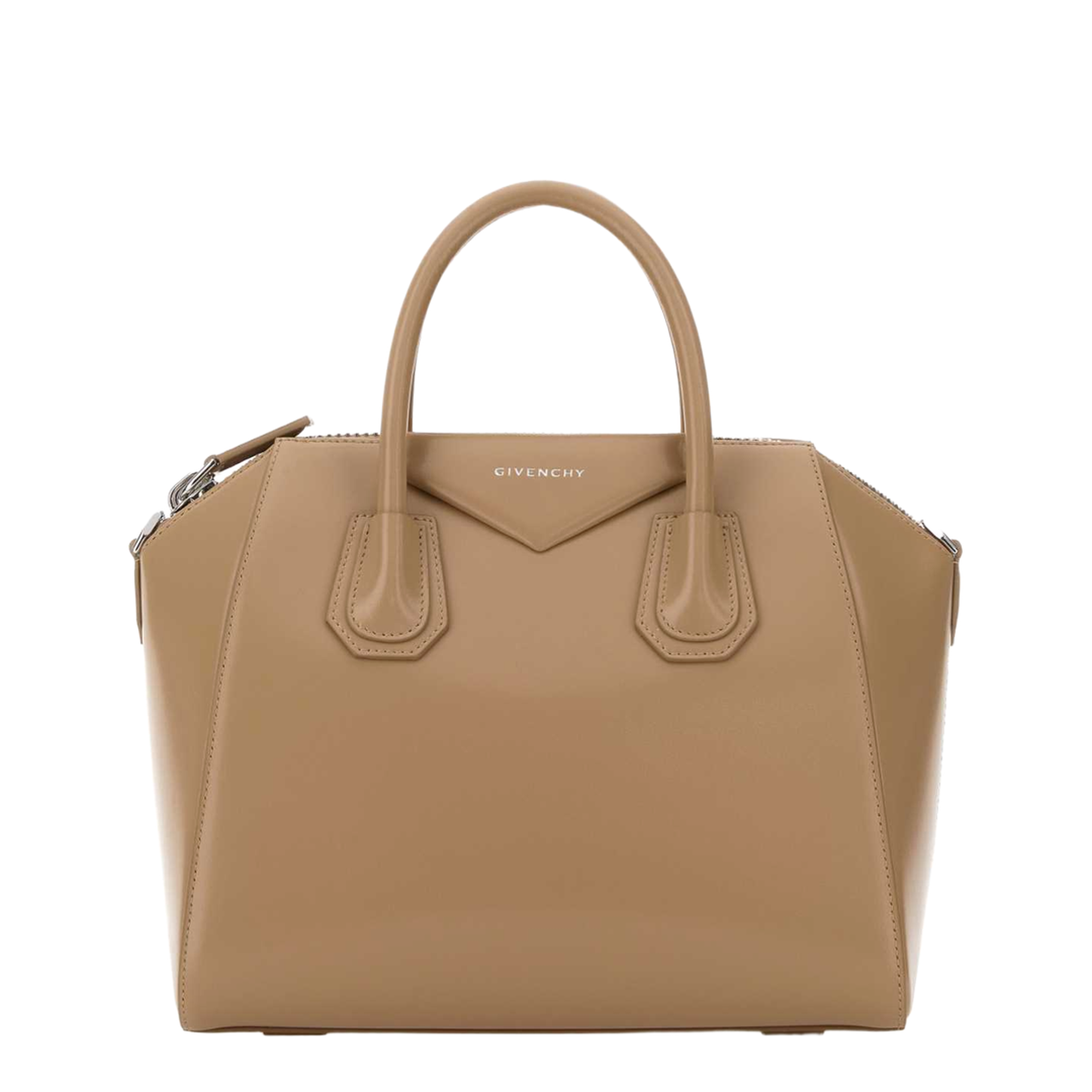 Antigona Small Box Leather Handbag - Sand - Image 1