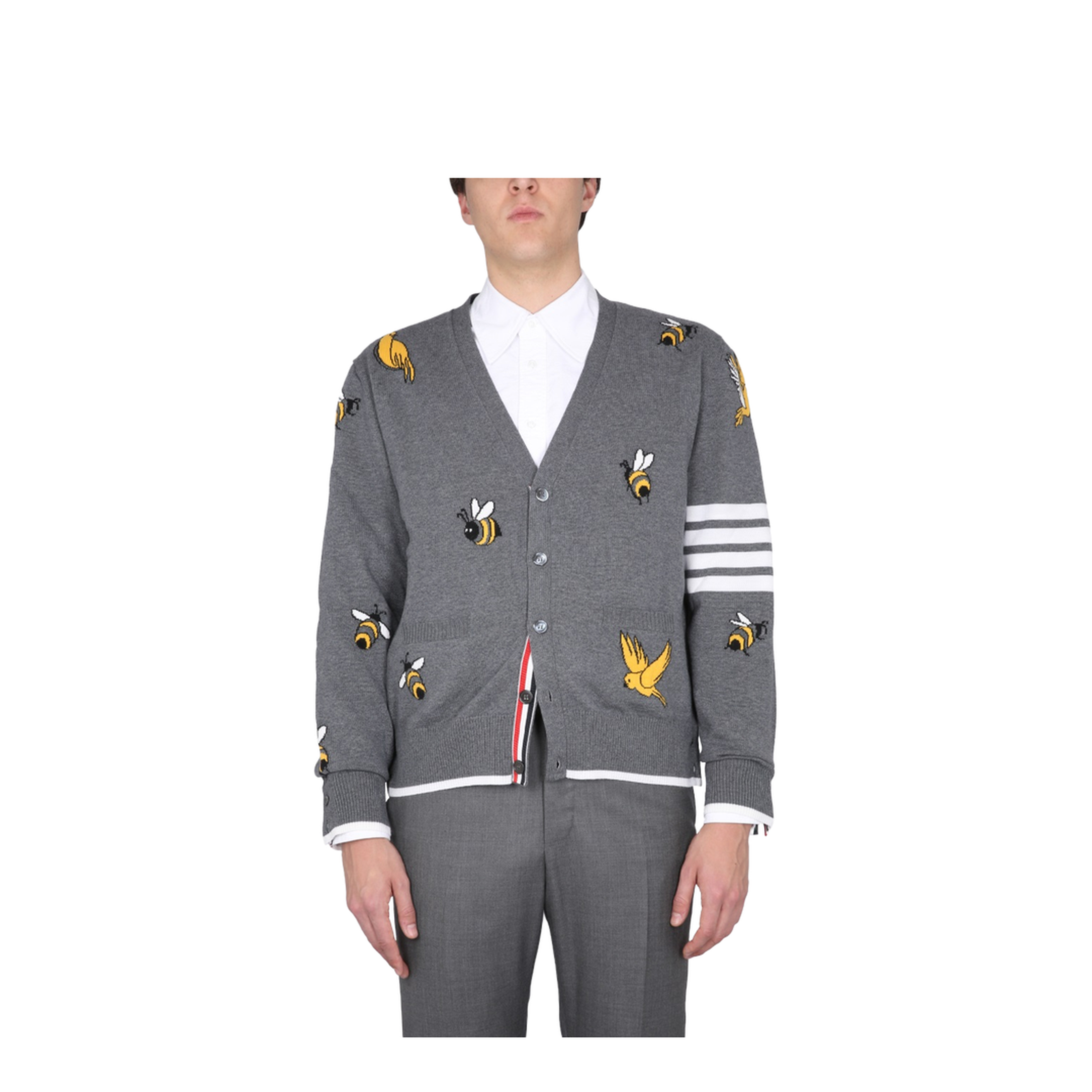 Cardigan with Birds and Bees Inlays - Image 1