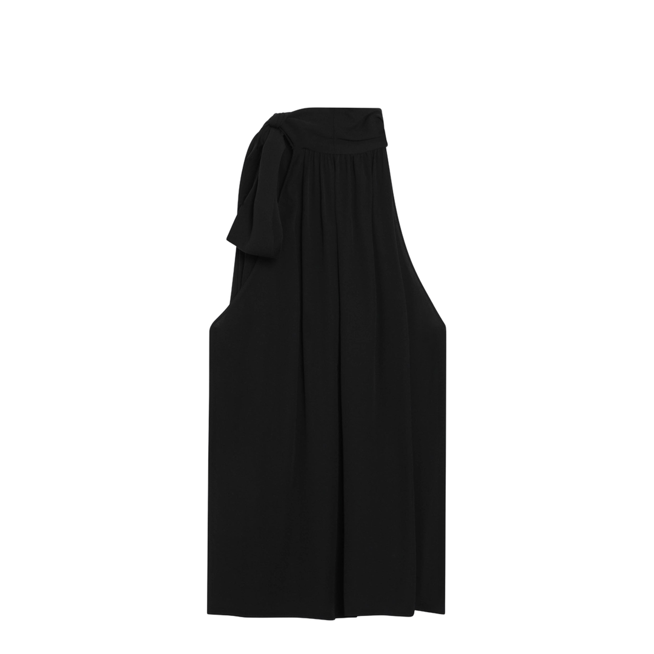 Black Silk Top With Neck Bow - Image 2