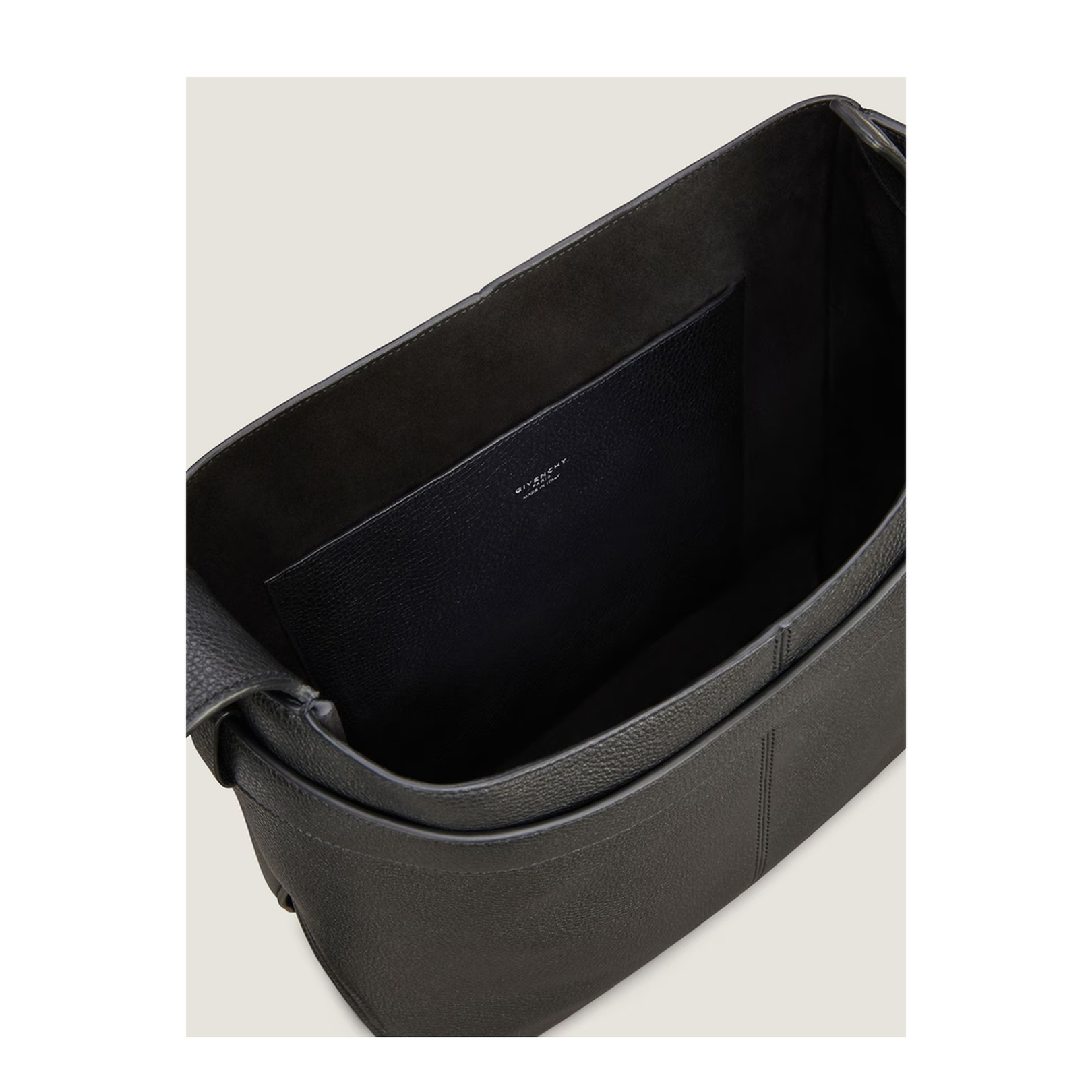 Medium Belted Hobo Bag in Grained Leather - Image 4