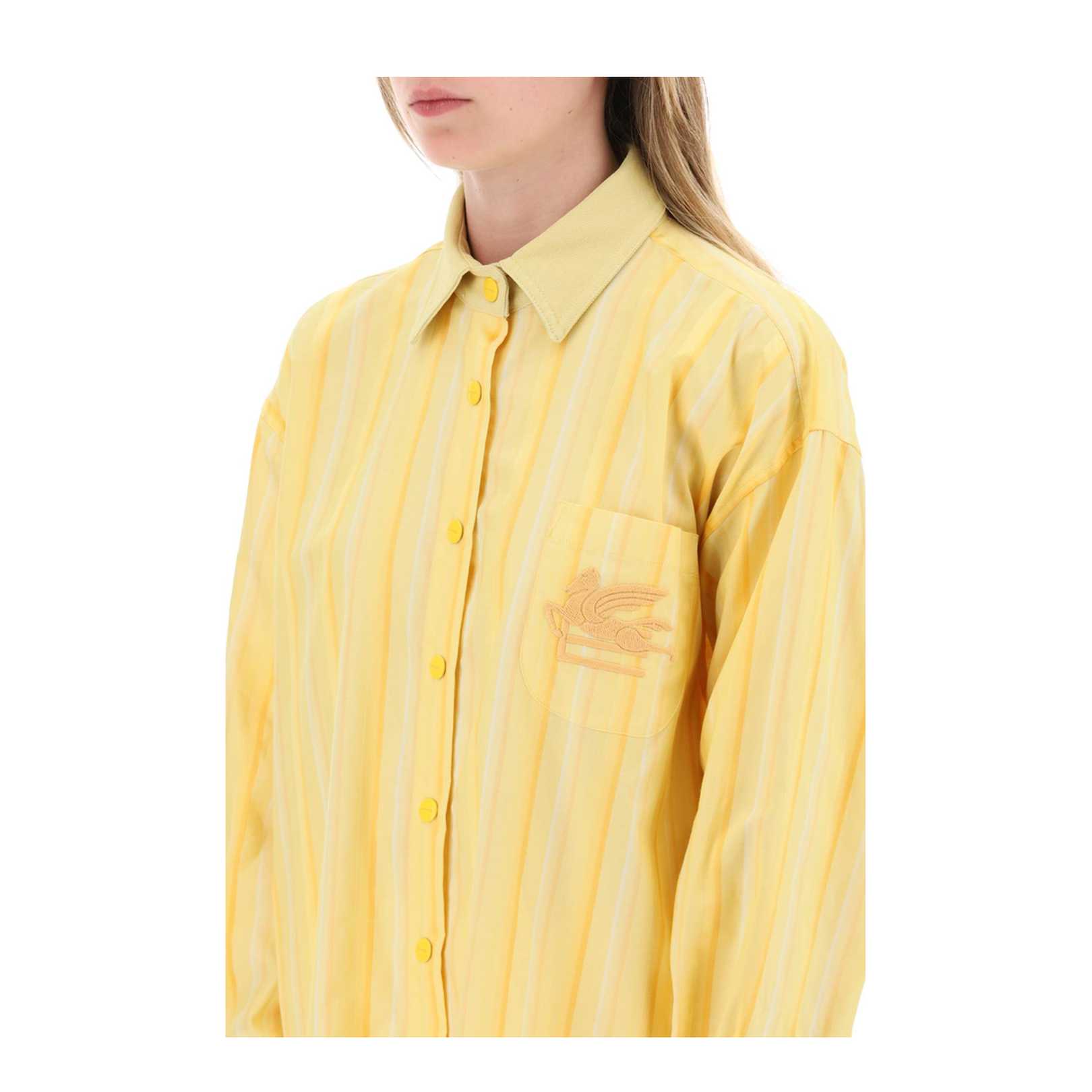 Striped Shirt Dress - Yellow - Image 4