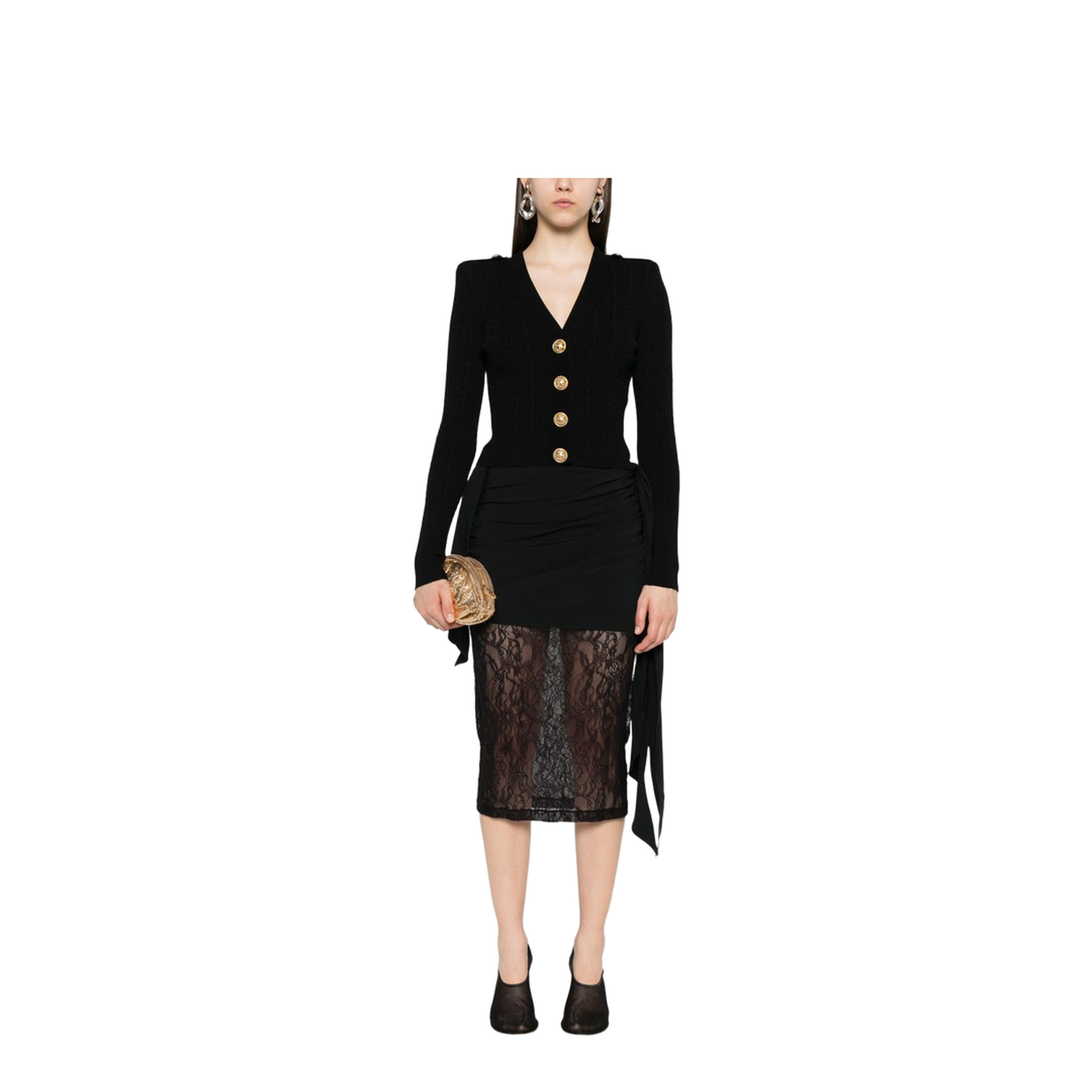 V-necked cardigan - Image 3