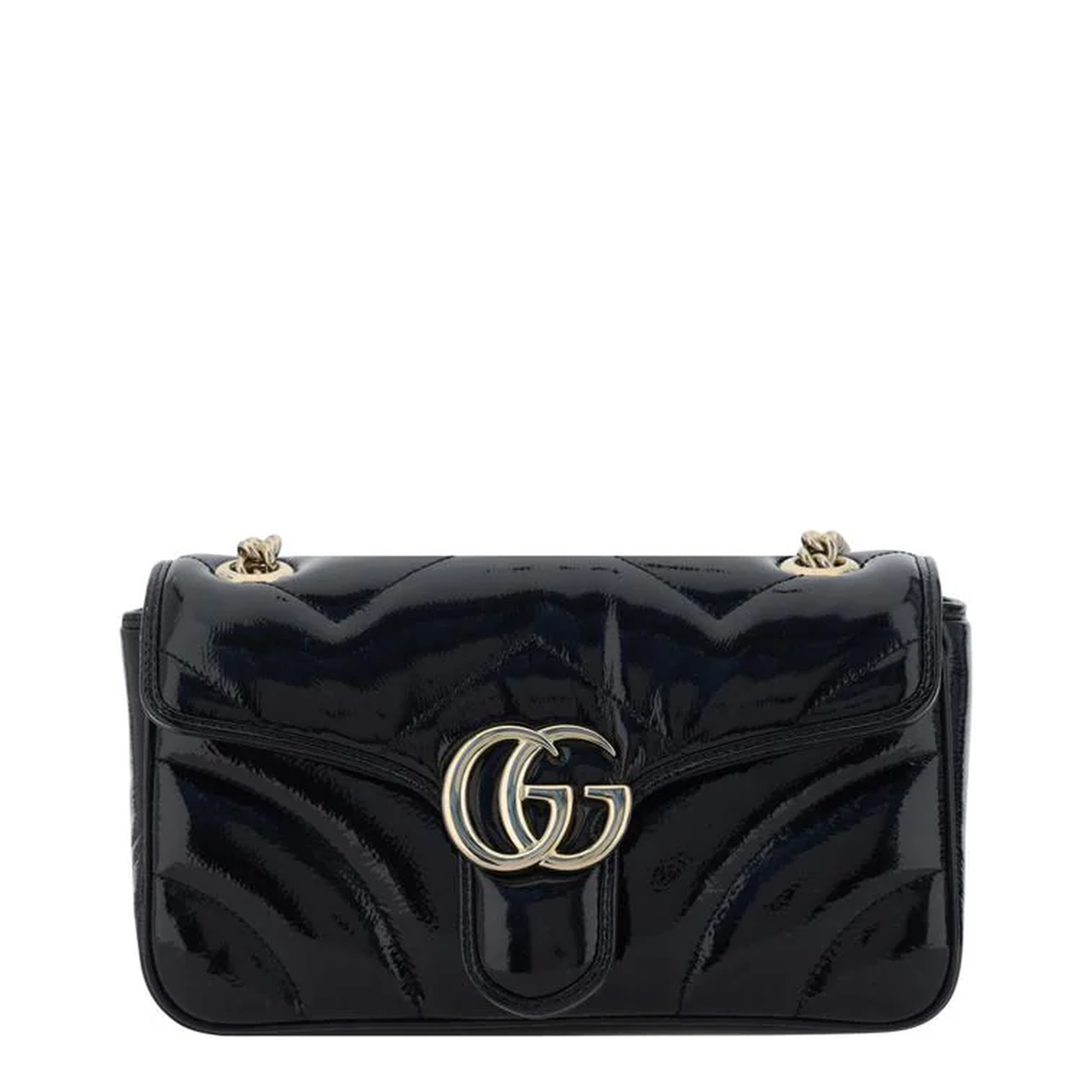 GG Marmont Medium Leather Shoulder Bag - Navy Blue - Image 1