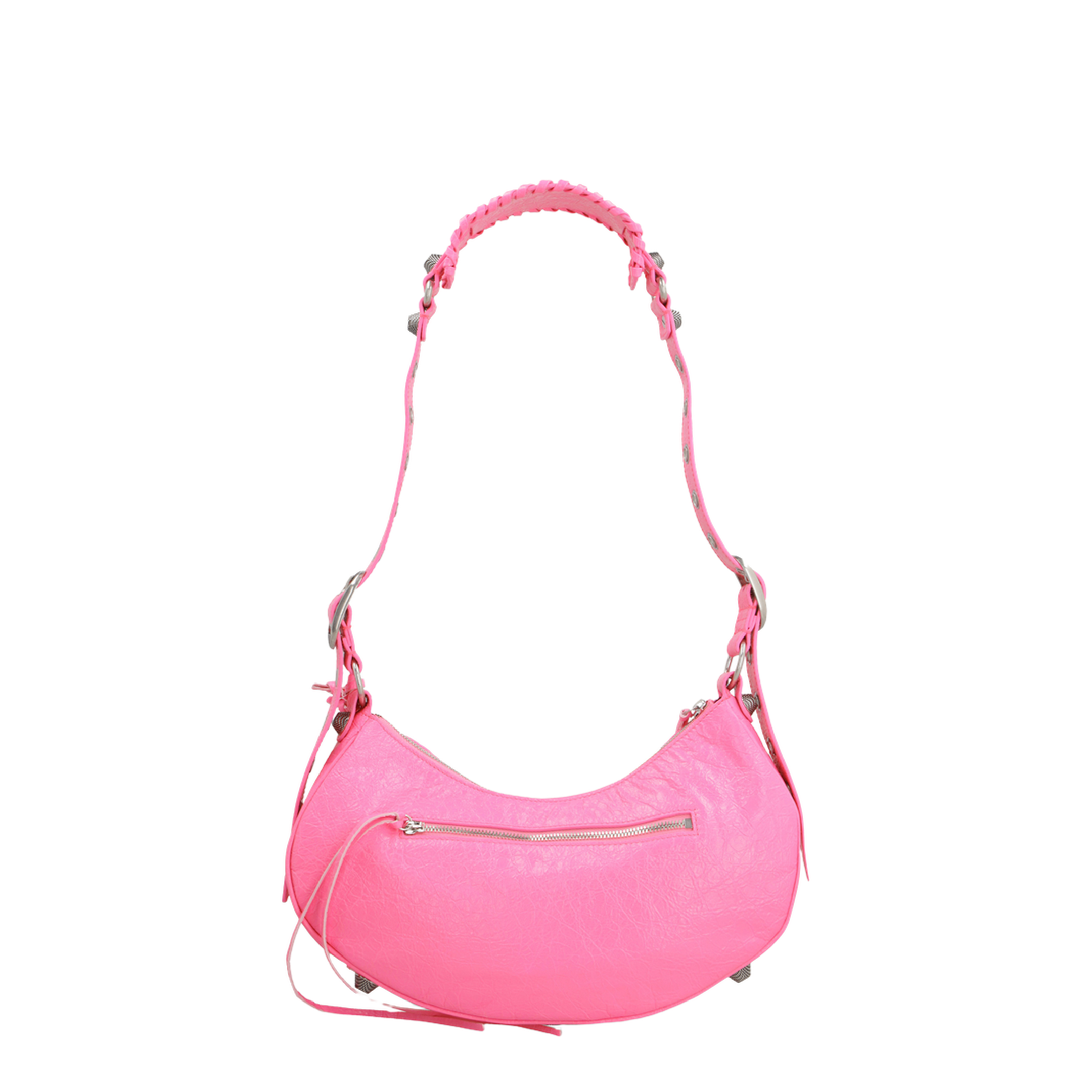Le Cagole Small Lambskin Shoulder Bag - Fluo Pink - Image 4