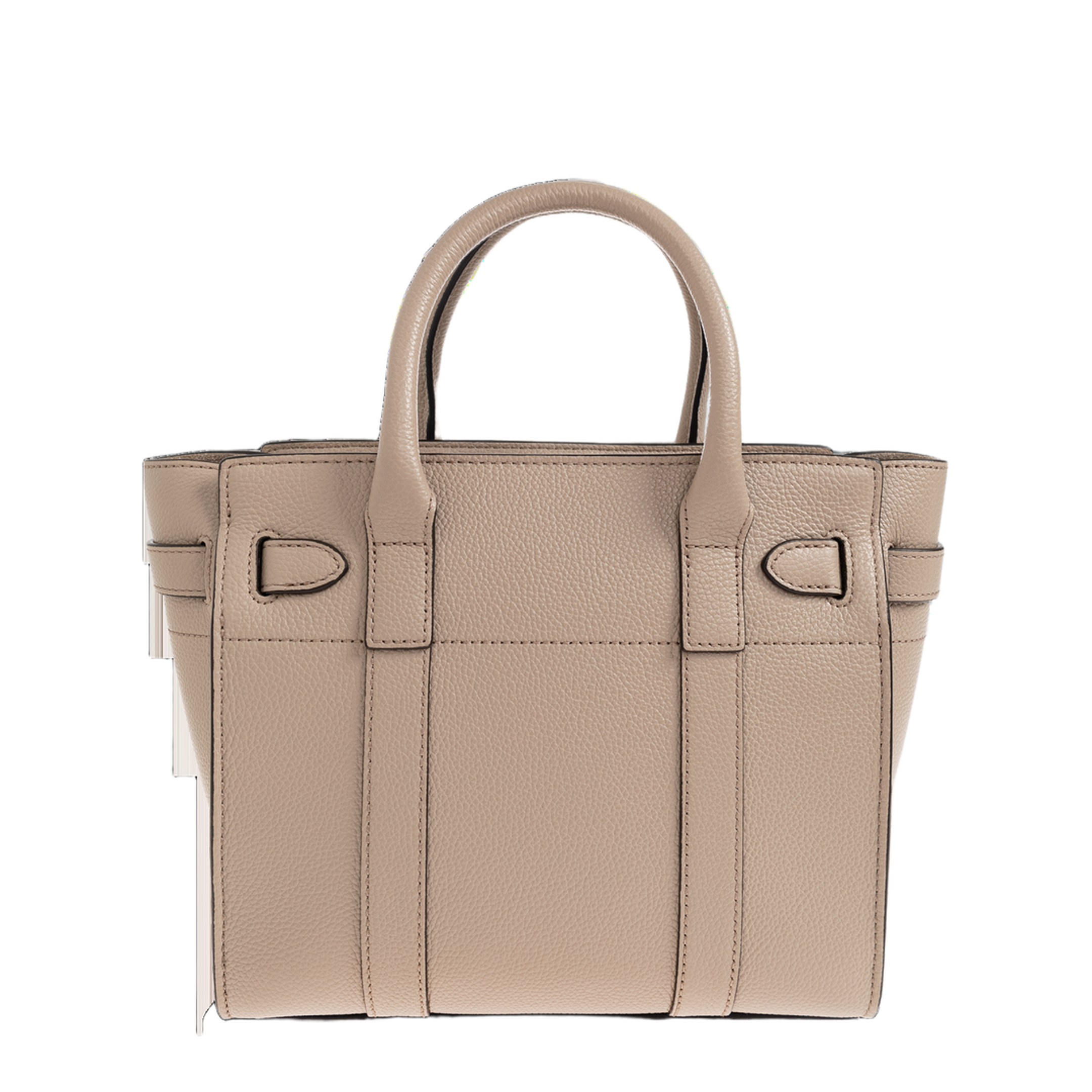Mini Zipped Bayswater Small Calfskin Top-Handle Bag - Cashmere Taupe - Image 3