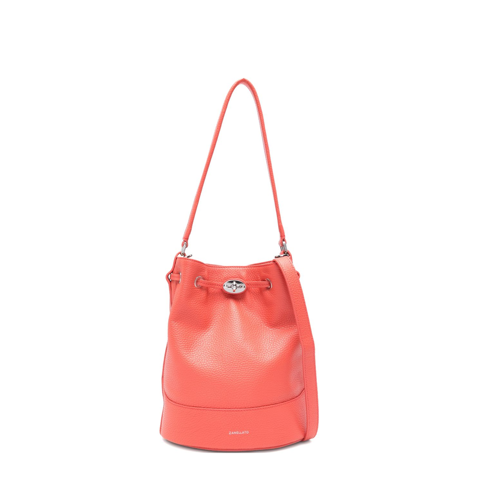 Mondà Daily Small Bovine Leather Bucket Bag - Red - Image 1