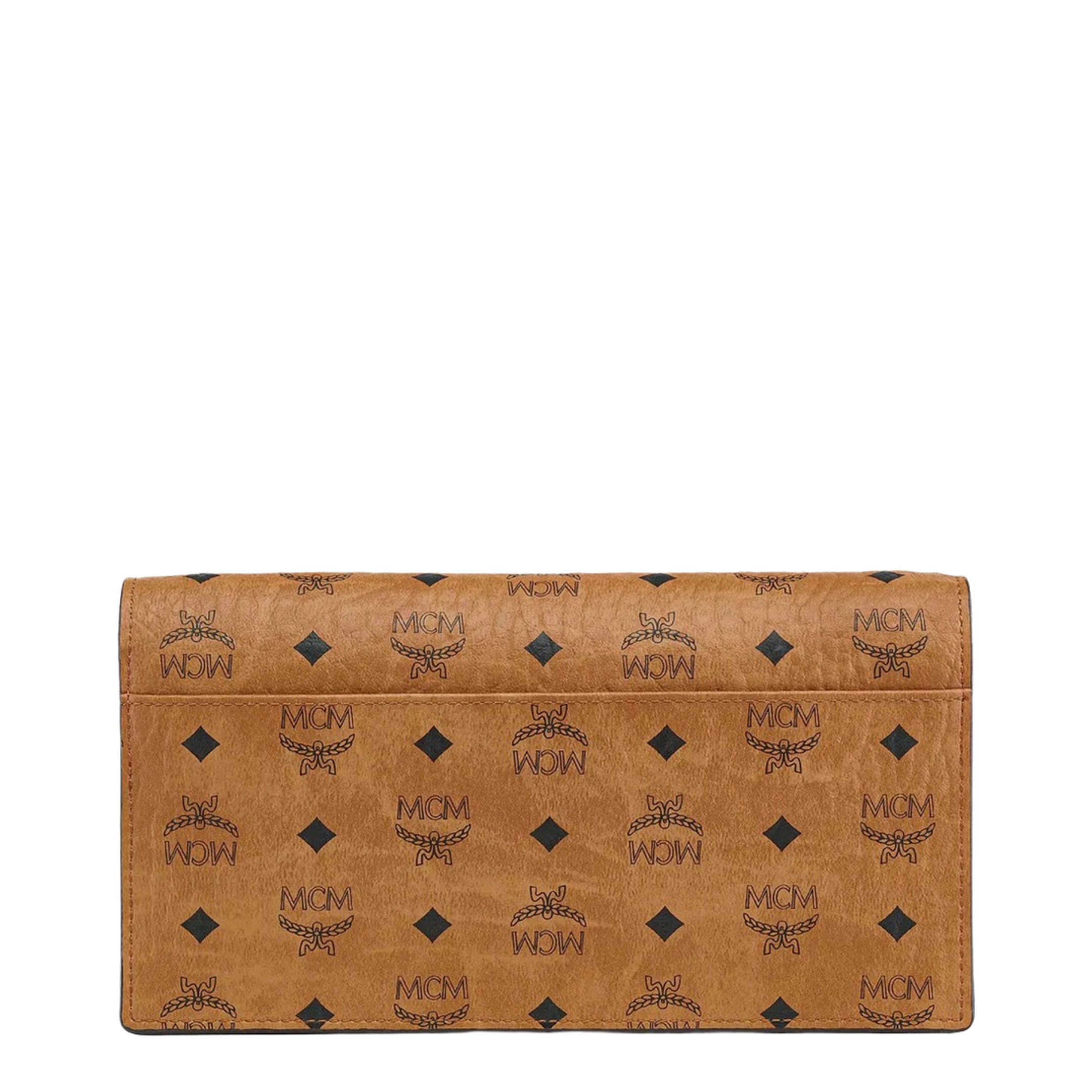 MCM Aren Visetos Crossbody Wallet With Detachable Strap in Cognac - Image 2