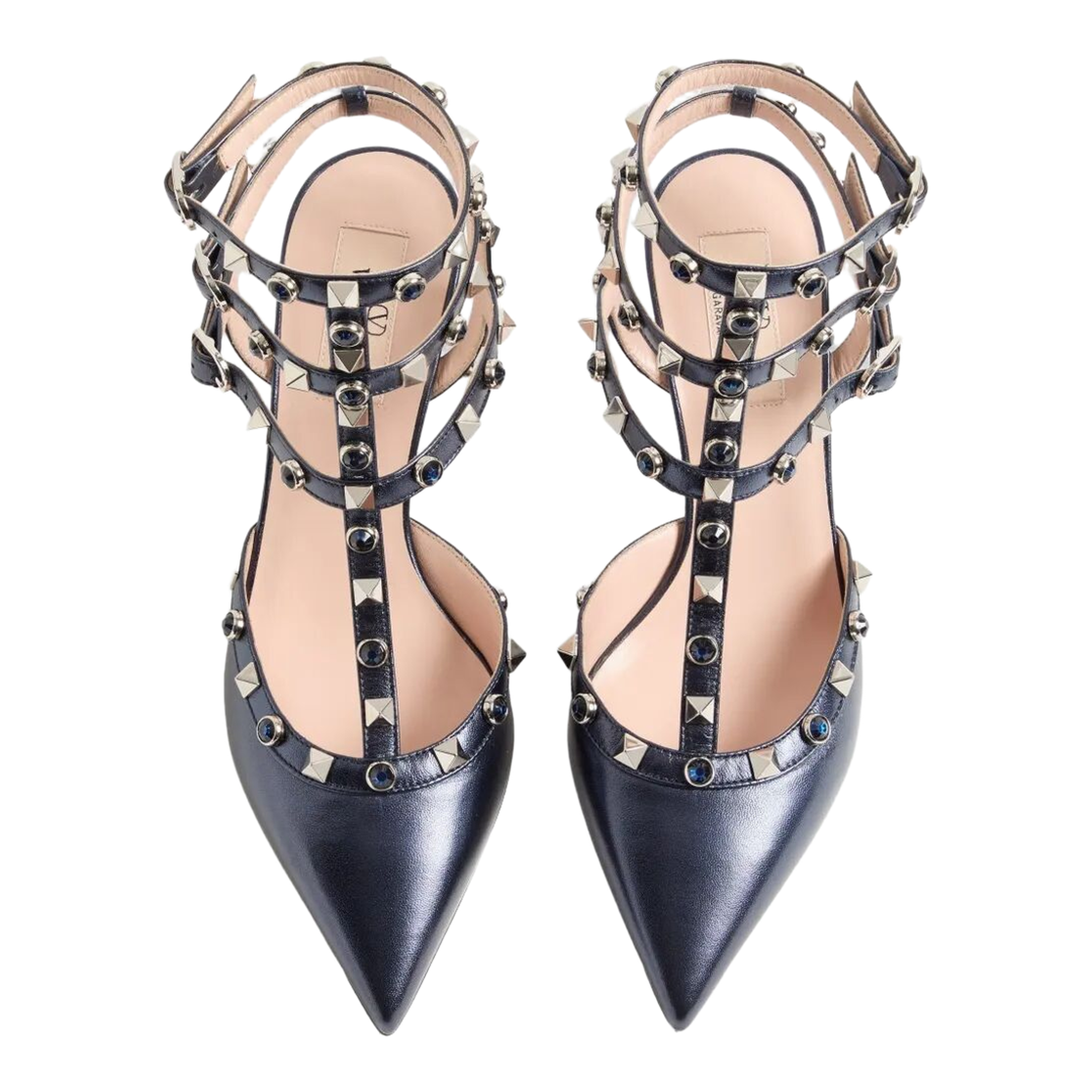 Rockstud 65 Pumps in Laminated Nappa Leather with Cabochon - Image 7