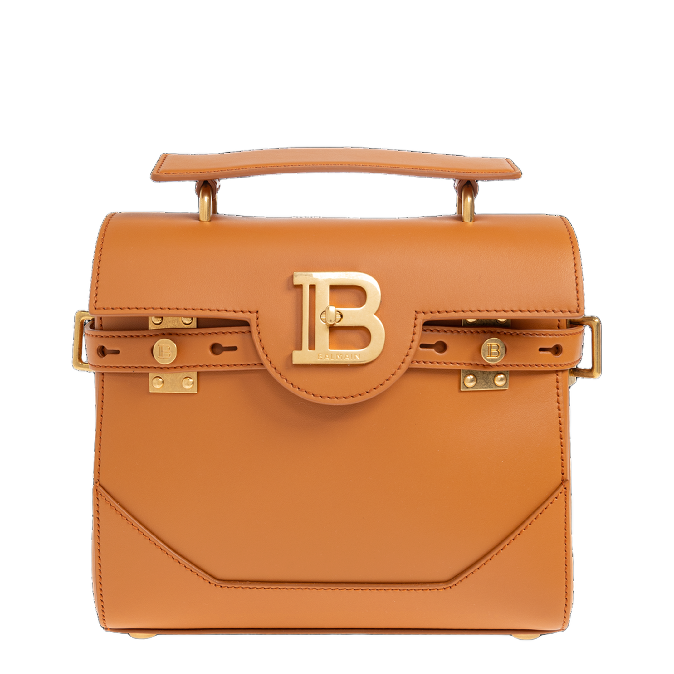 B-Buzz 23 Cowhide Leather Top-Handle Bag - Light Cognac - Image 1