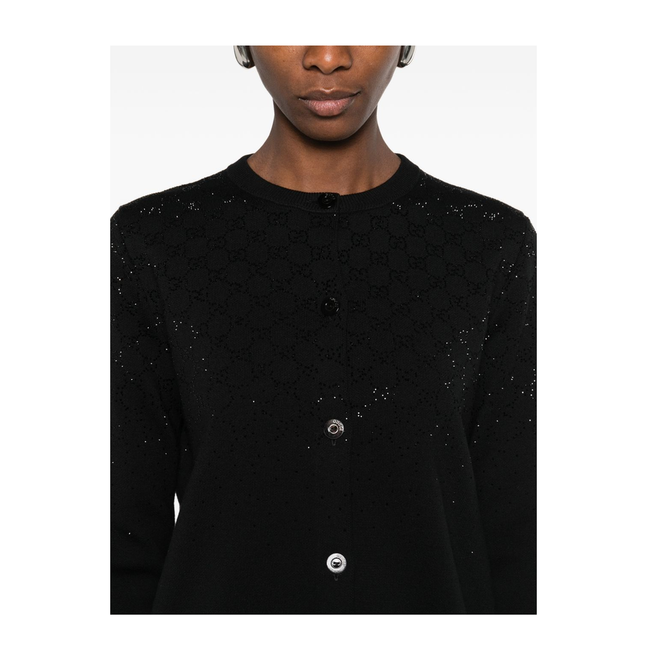 Fine Wool Cardigan with Crystals - Image 5