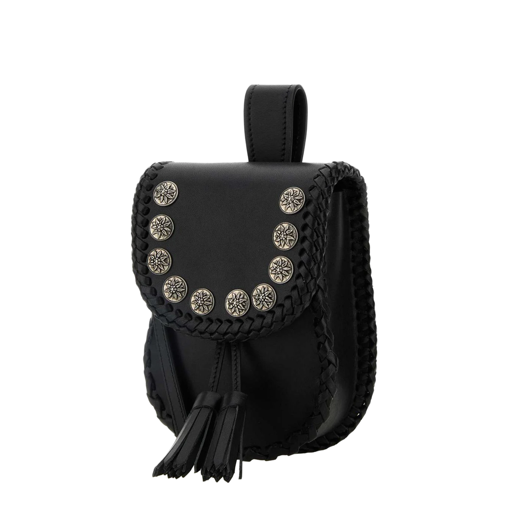 Black Leather Crossbody Bag - Image 2