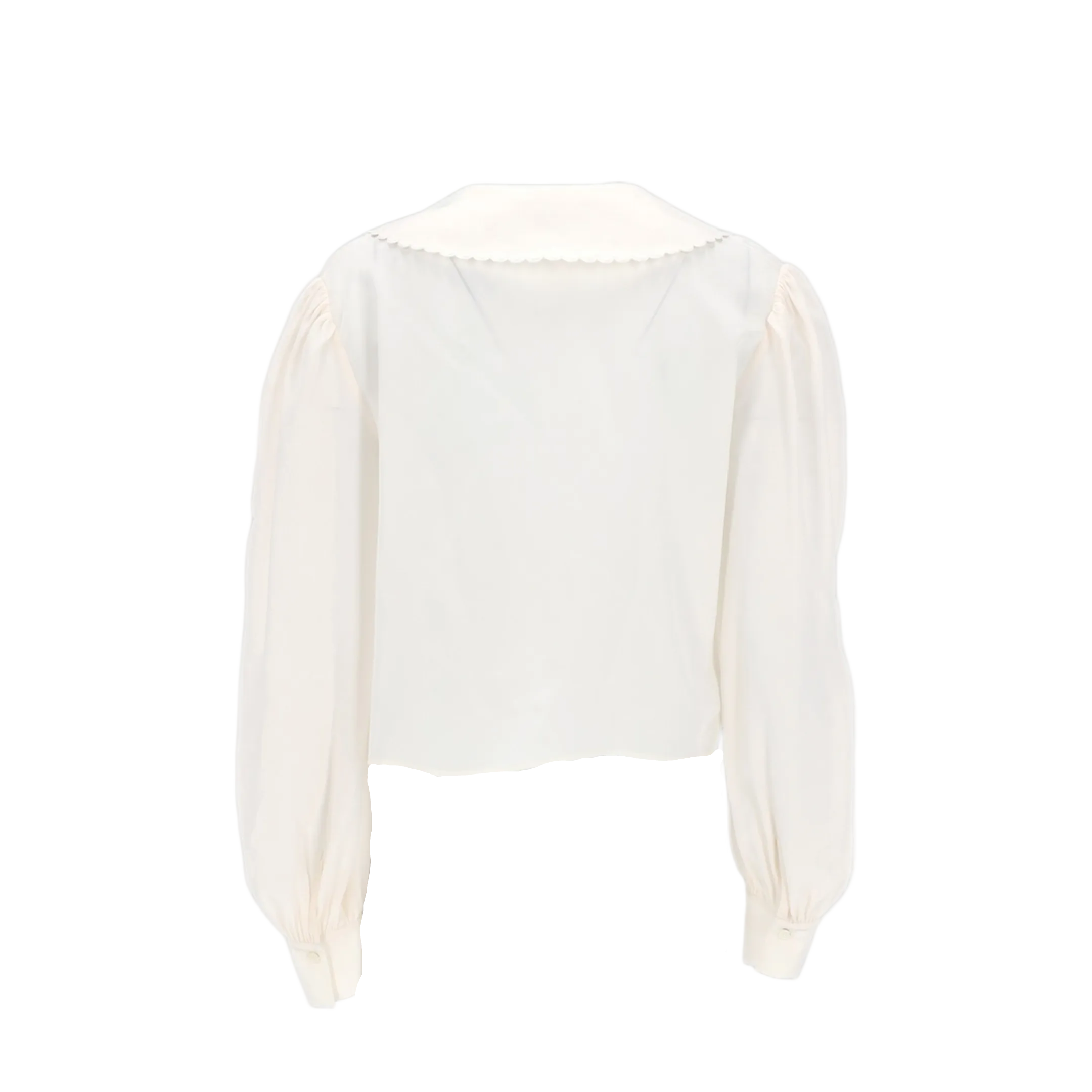 Blouse with Puff Sleeves in Crêpe de Chine