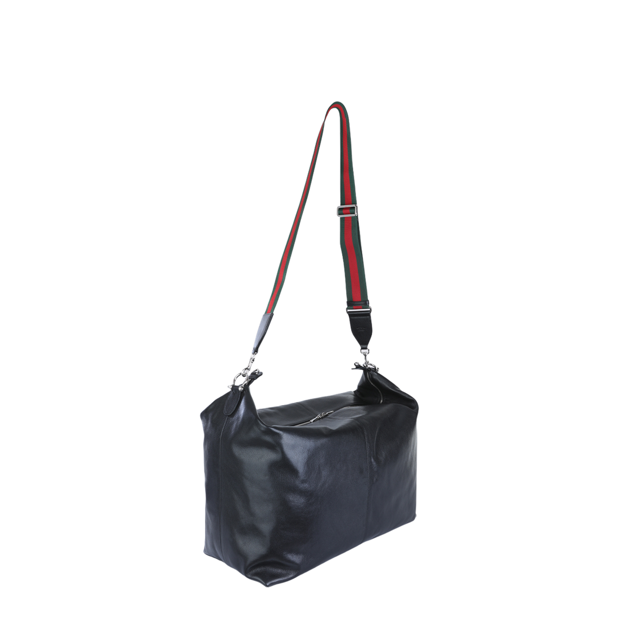 Brera Large Soft Grainy Leather Crossbody Bag - Black - Image 2