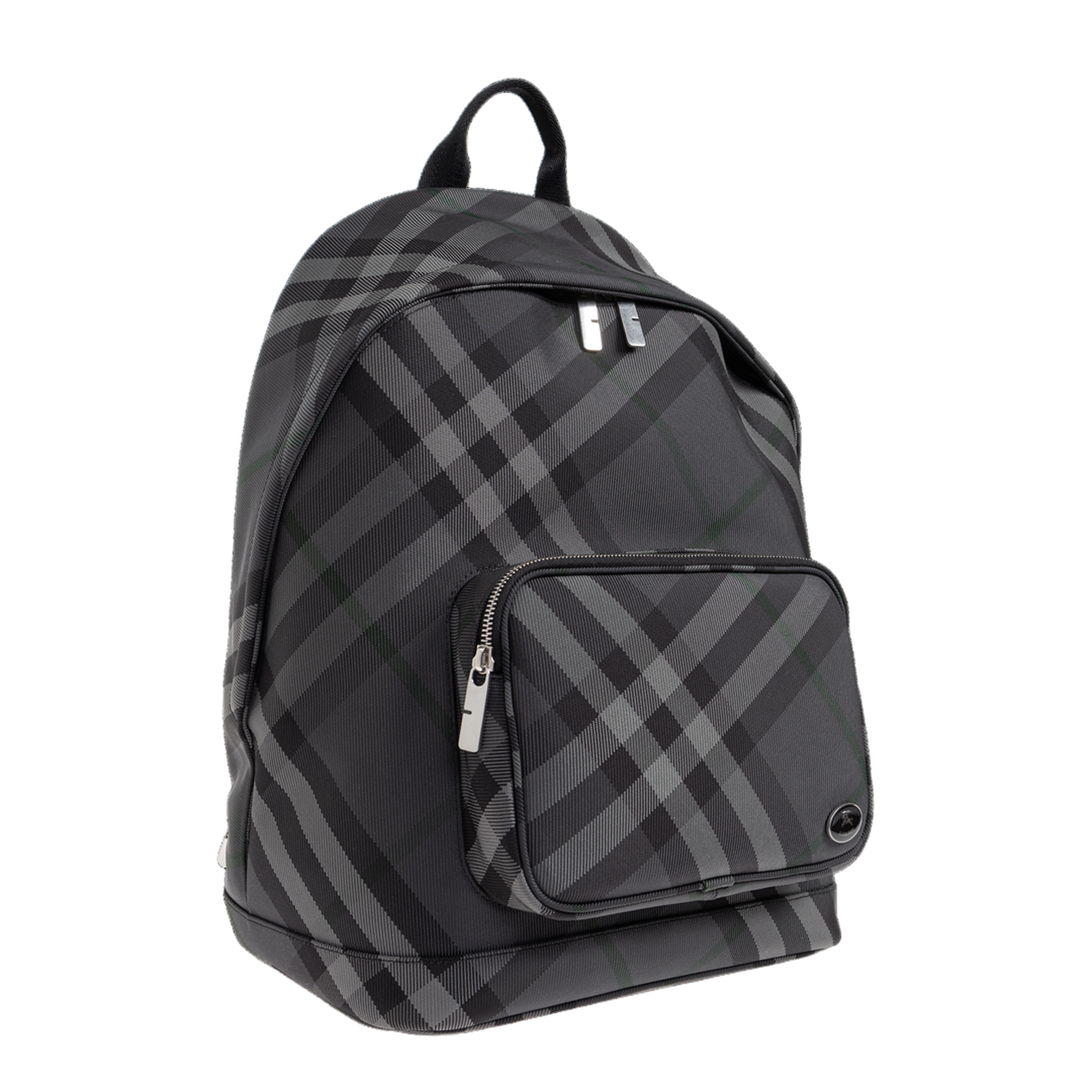 Grid Nylon Backpack - Charcoal Grey - Image 4