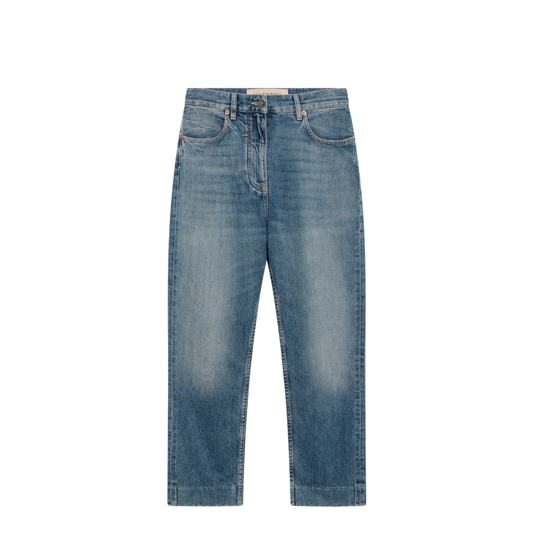 Medium Blue Jeans With Vpatch Detail On The Back - Image 1