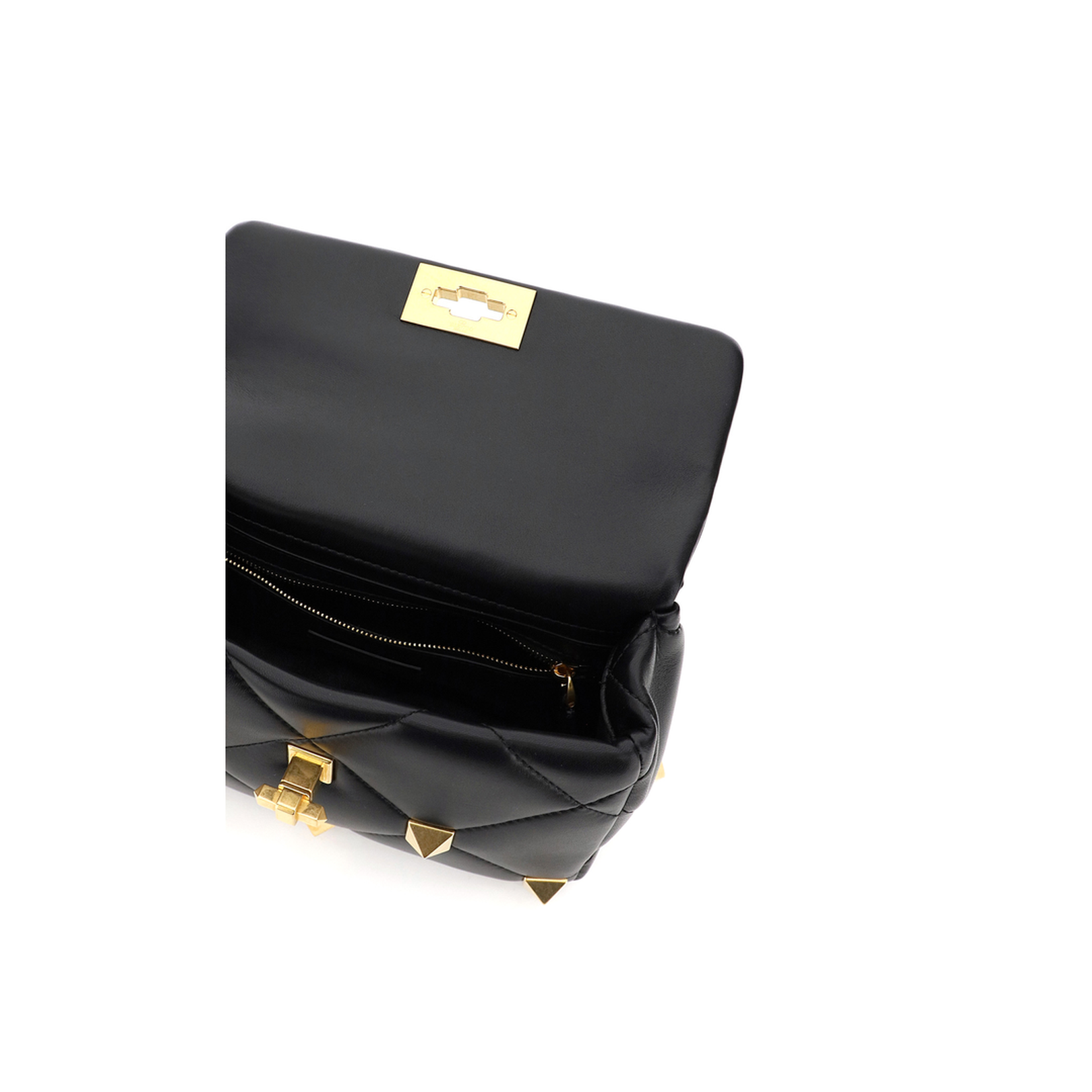 Garavani Black Nappa Leather Medium Roman Stud Handbag - Image 2