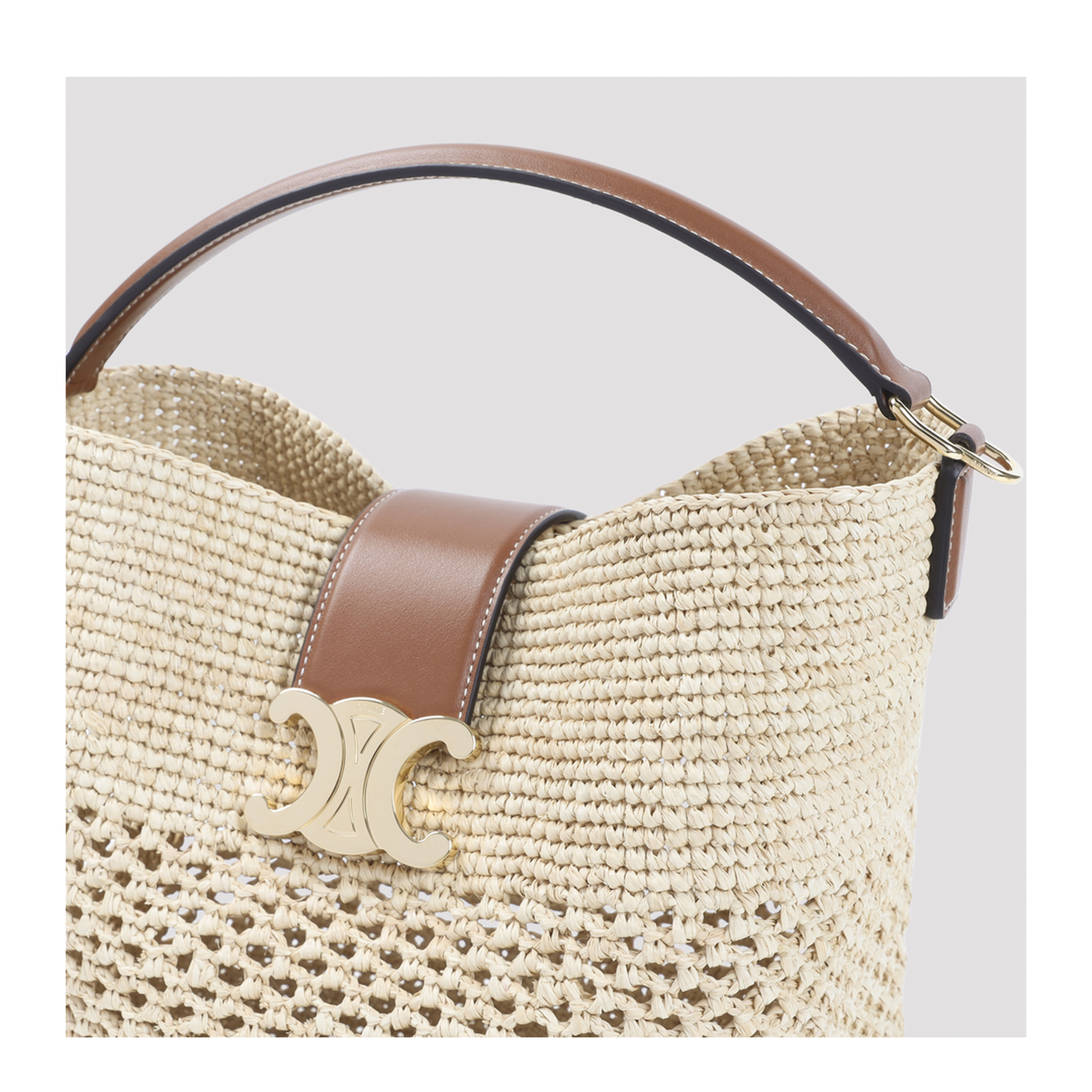 Louise Medium Raffia Bucket Bag - Natural Tan - Image 5