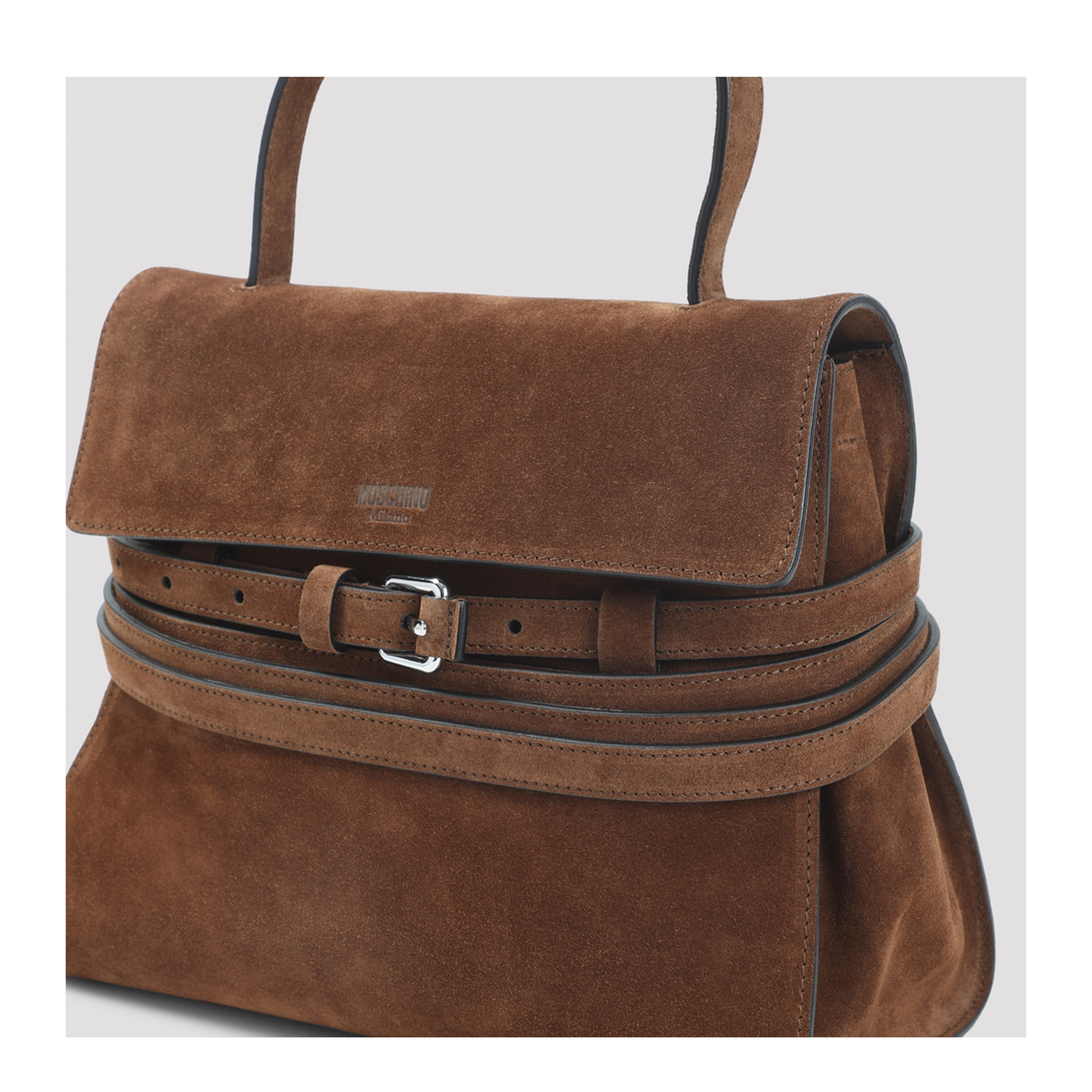 Handle Me Small Suede Hobo Bag - Brown - Image 5