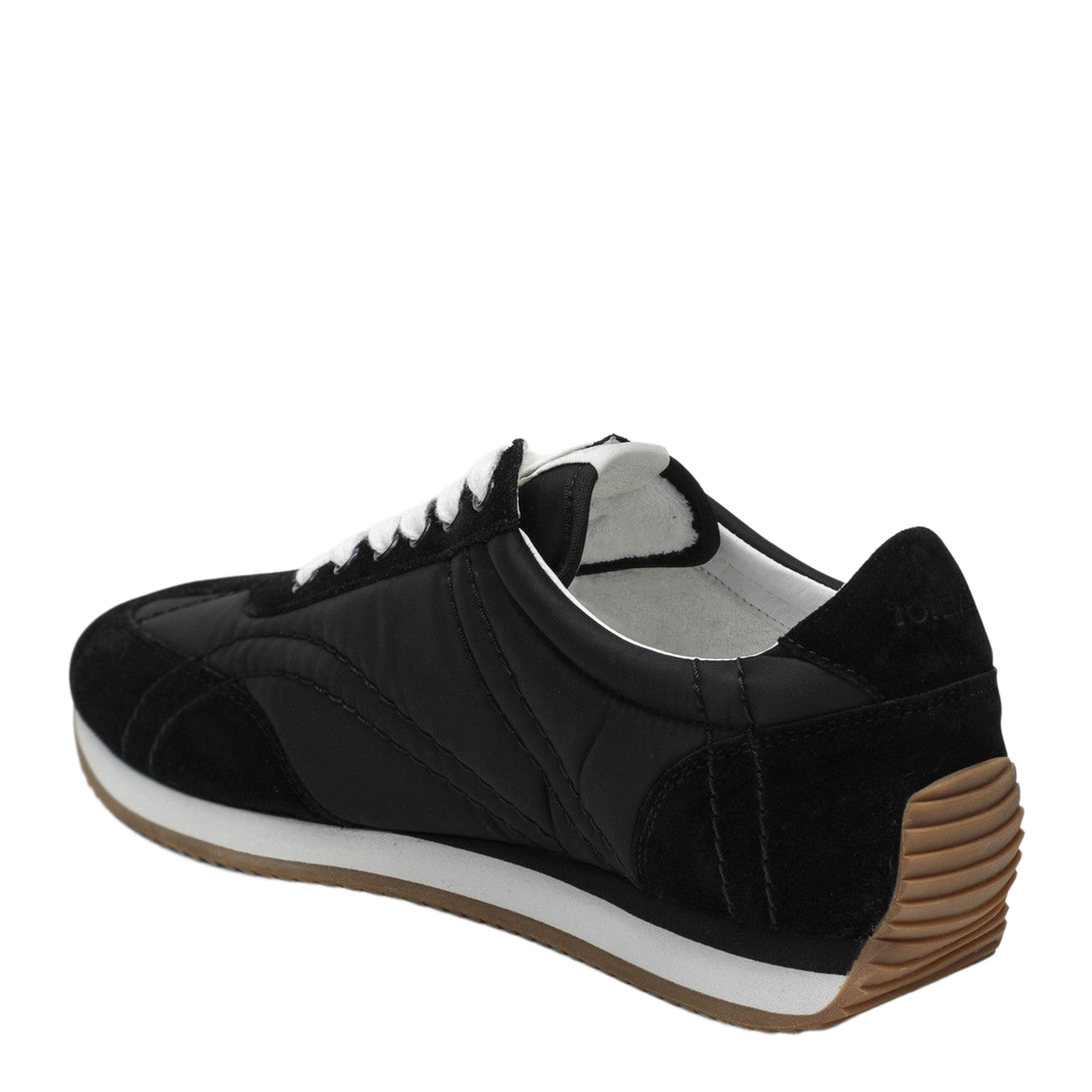 Black Sneakers in Suede and Fabric - Image 2