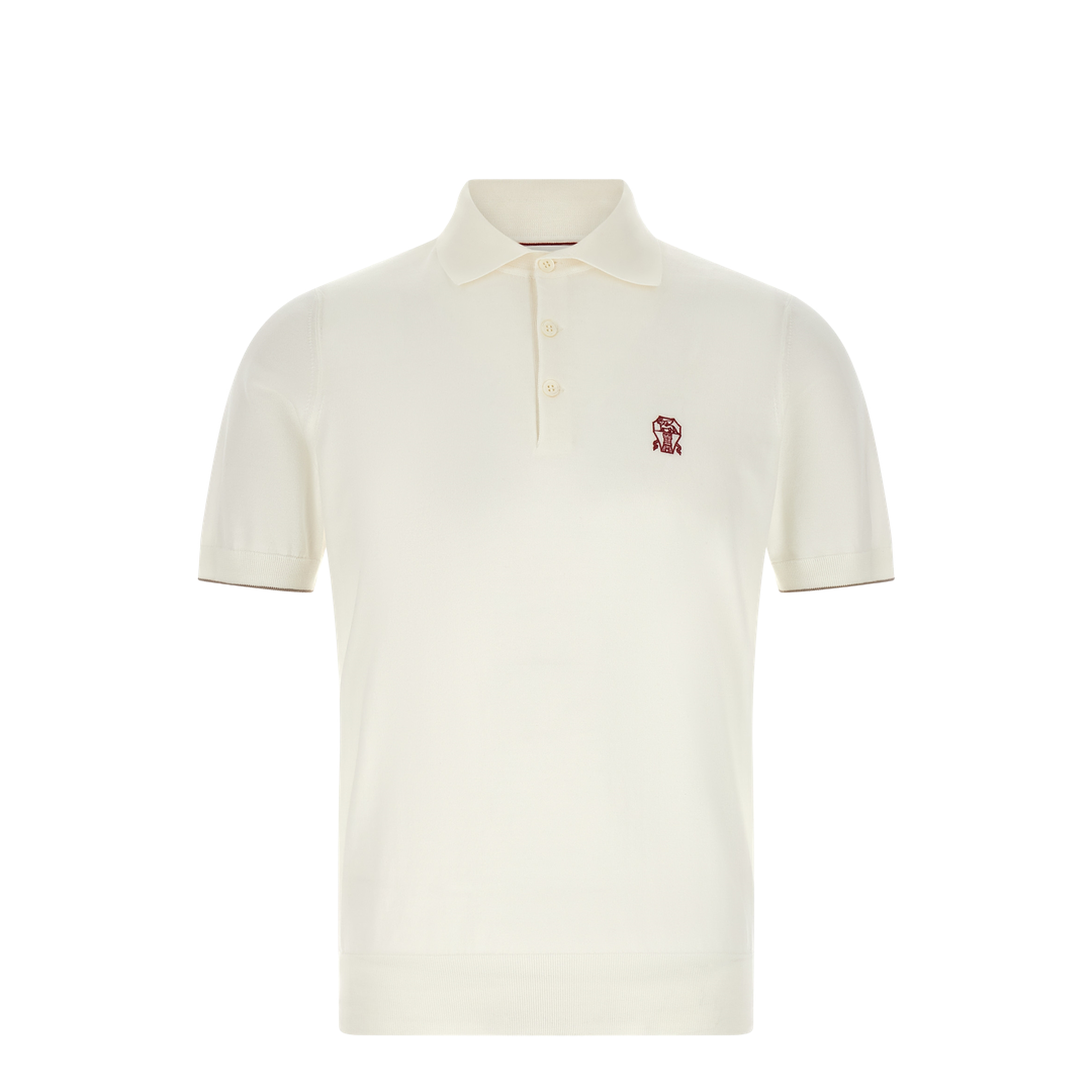 Polo Shirt Cotton Knit White - Image 1