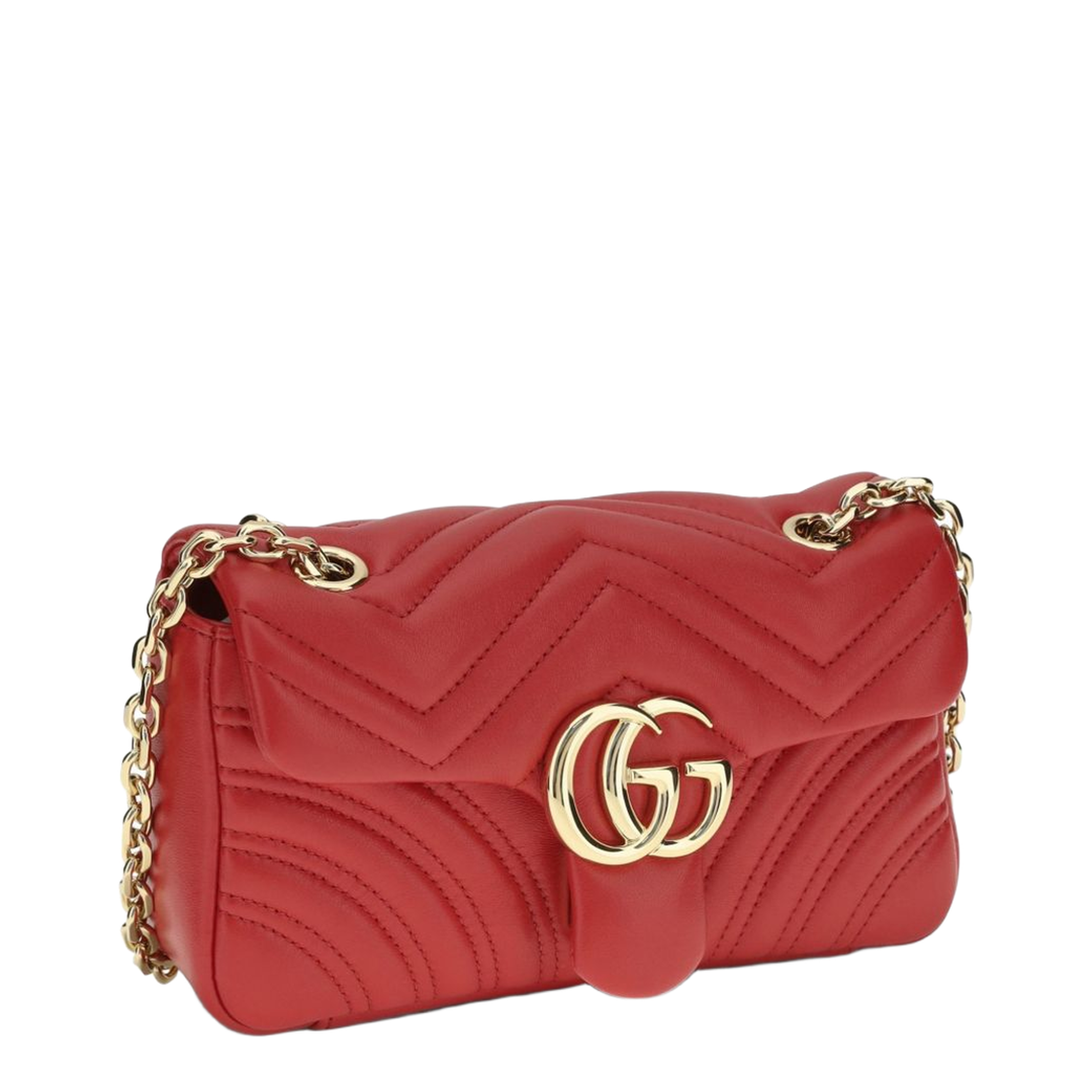 GG Marmont Small Matelassé Chevron Nappa Leather Shoulder Bag - Bright Red - Image 3