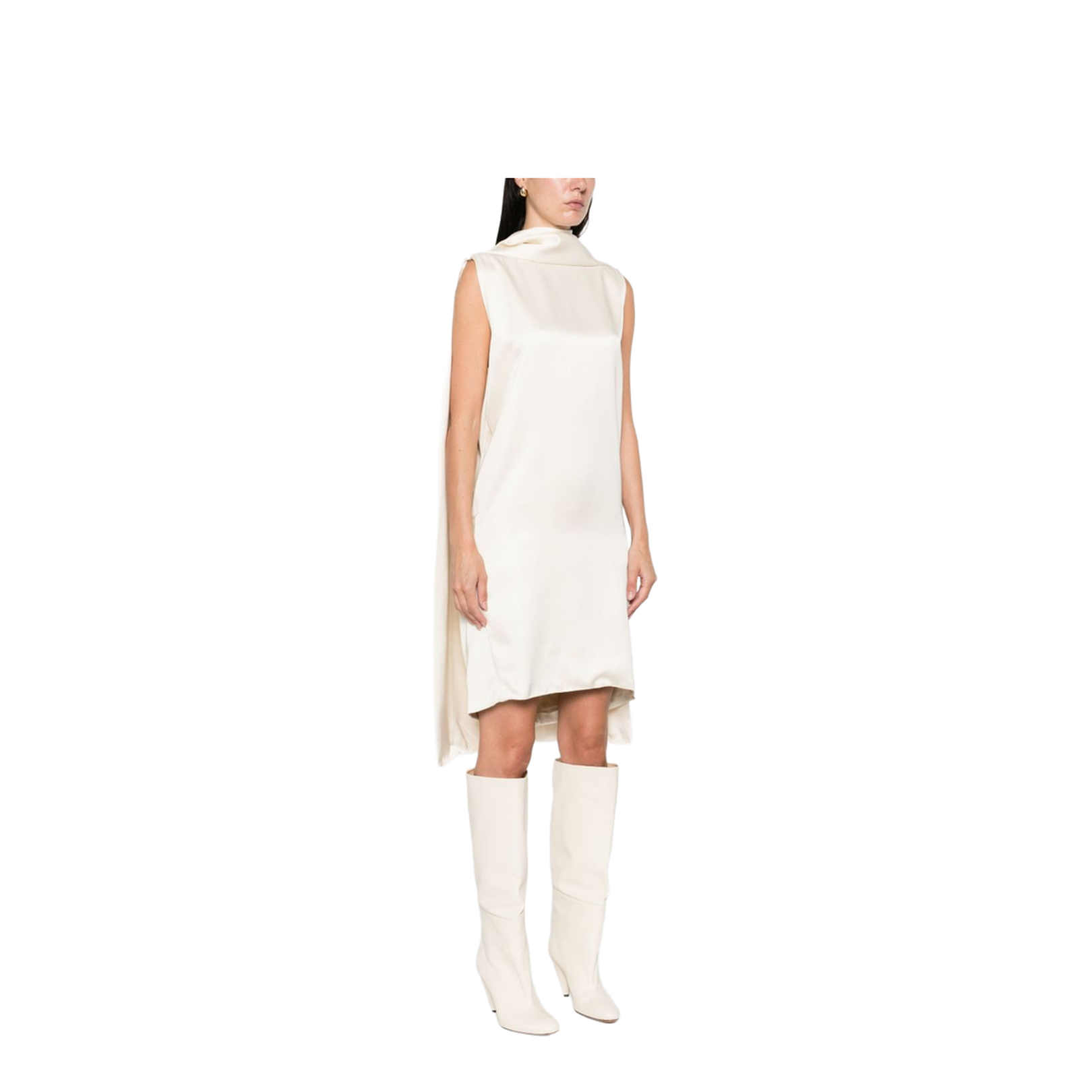 Cocoon Scarf Dress Light Beige - Image 3