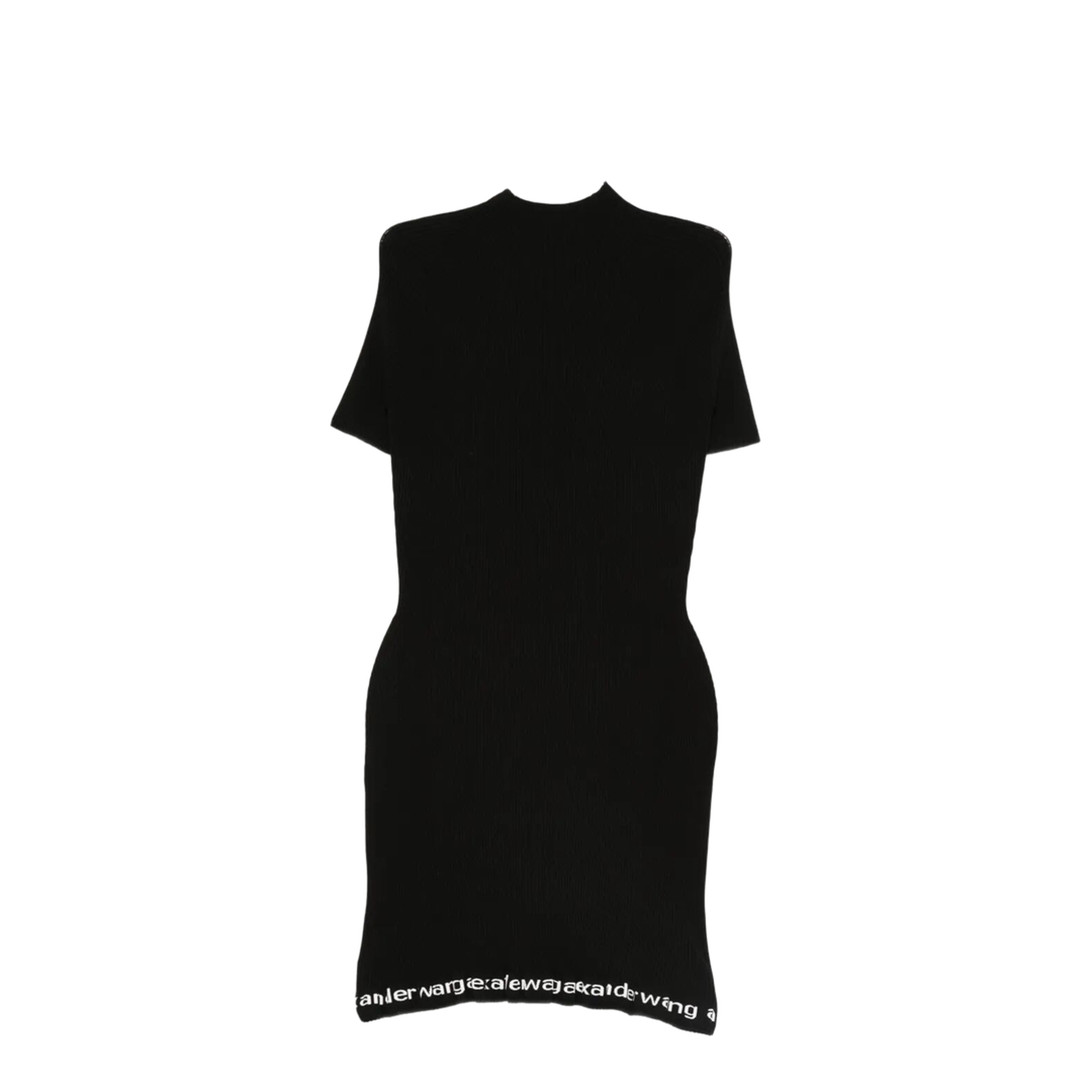 Ribbed Short-Sleeve Fitted Dress - Image 1