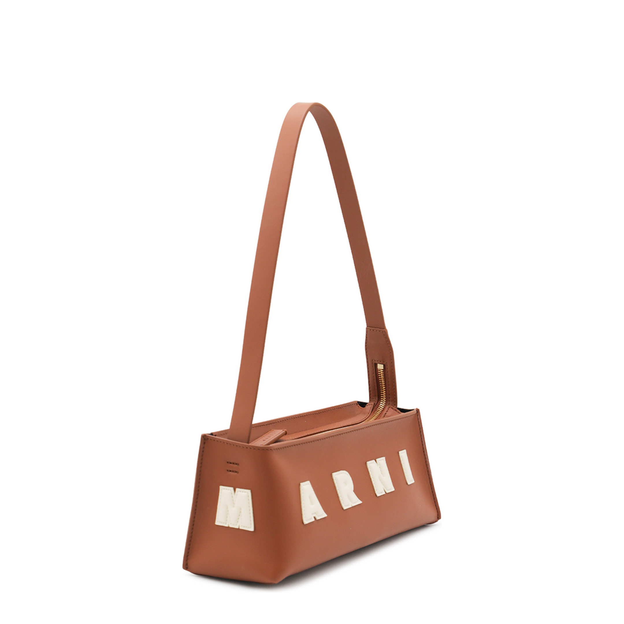 Museo Compact Baguette Bag Calfskin - Moca/Ivory - Image 3
