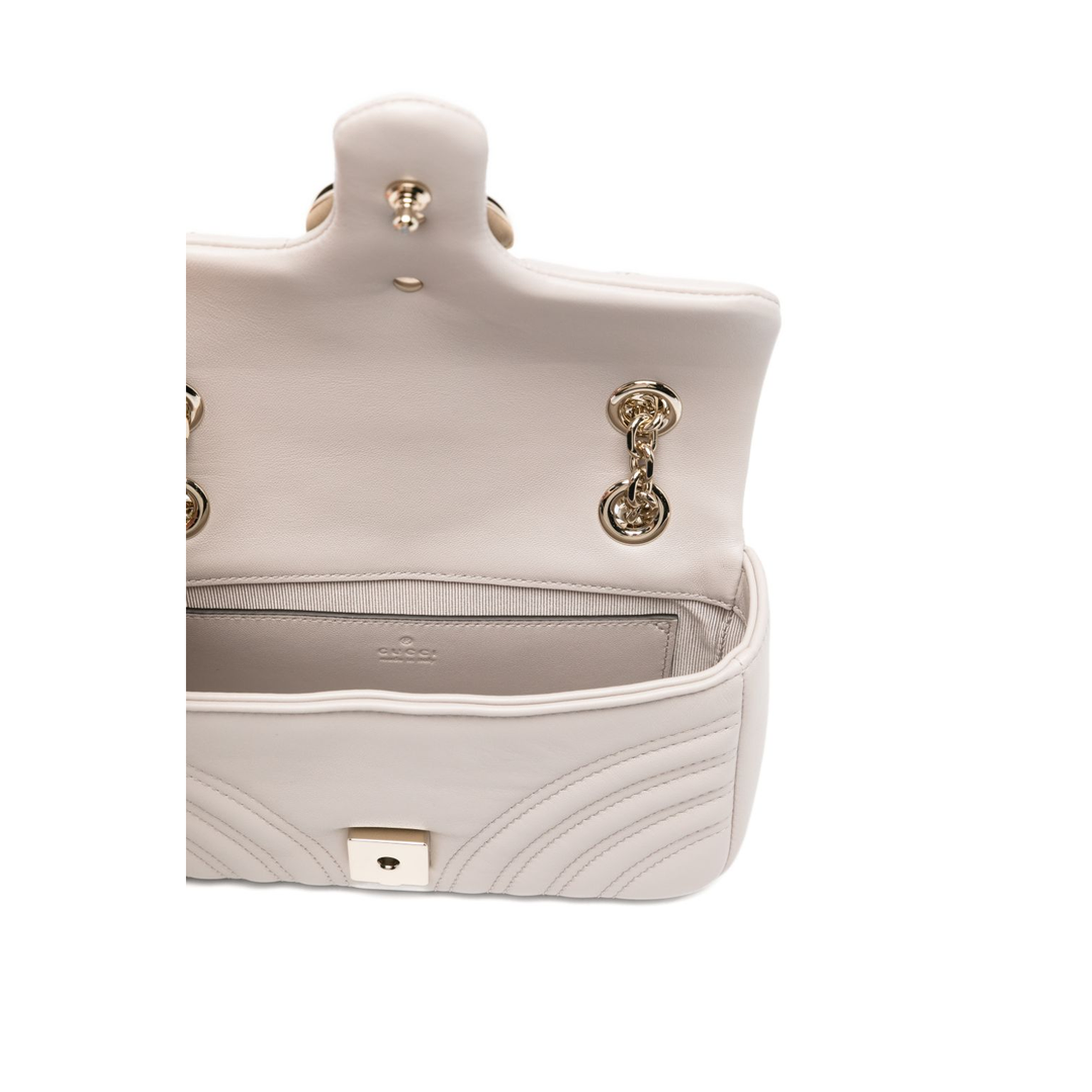 GG Marmont Small Matelassé Chevron Nappa Leather Shoulder Bag - Light Grey - Image 3