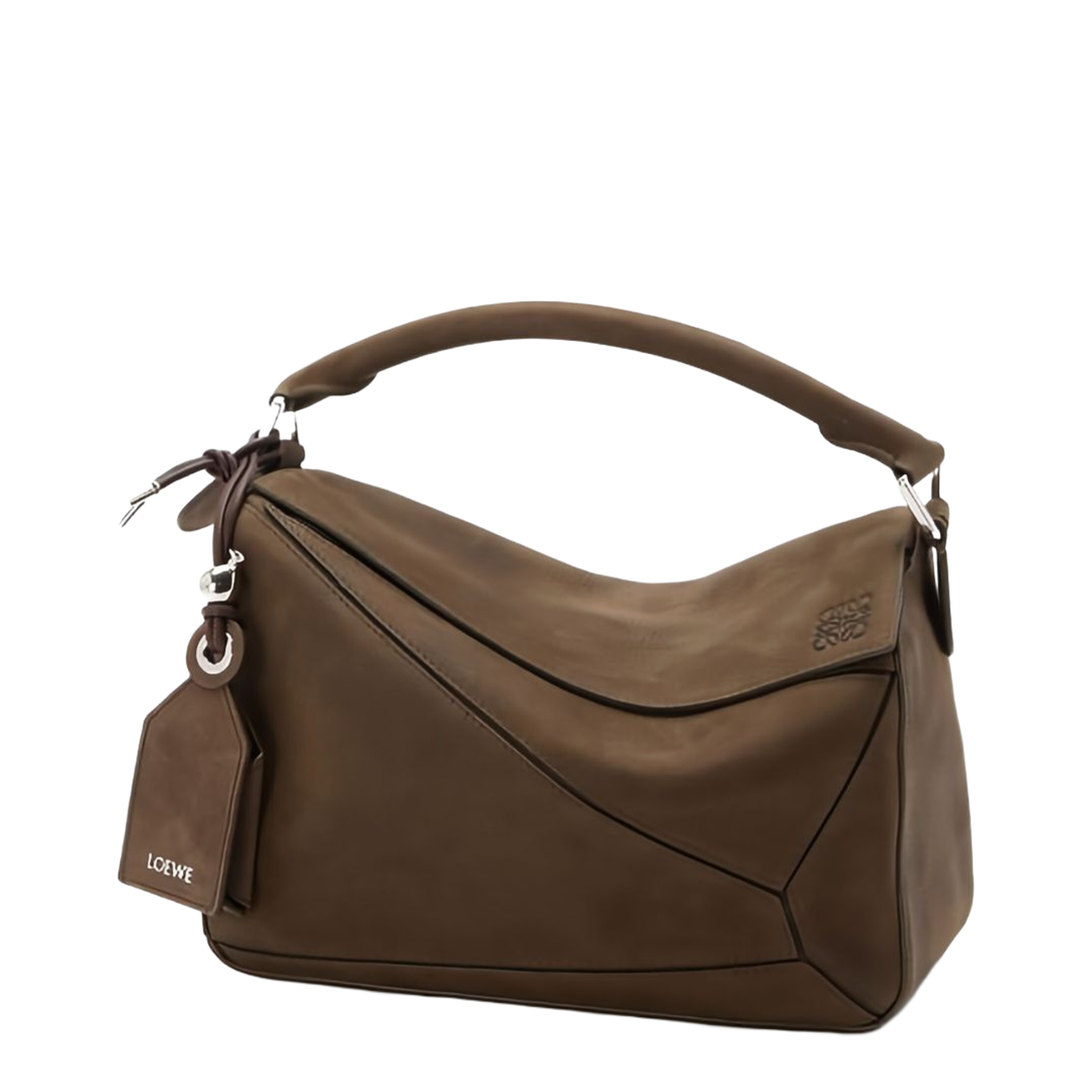 Puzzle Small Grained Nubuck Crossbody Bag - Tundra - Image 1