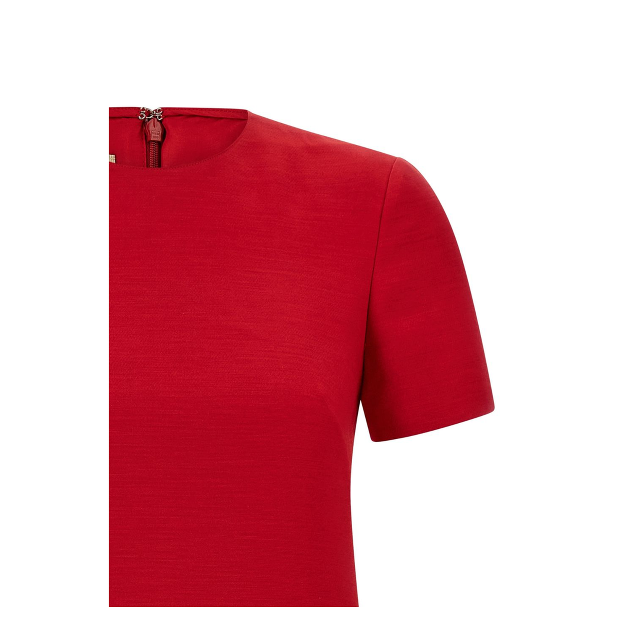 VLogo Wool and Silk Mini Dress - Red - Image 2
