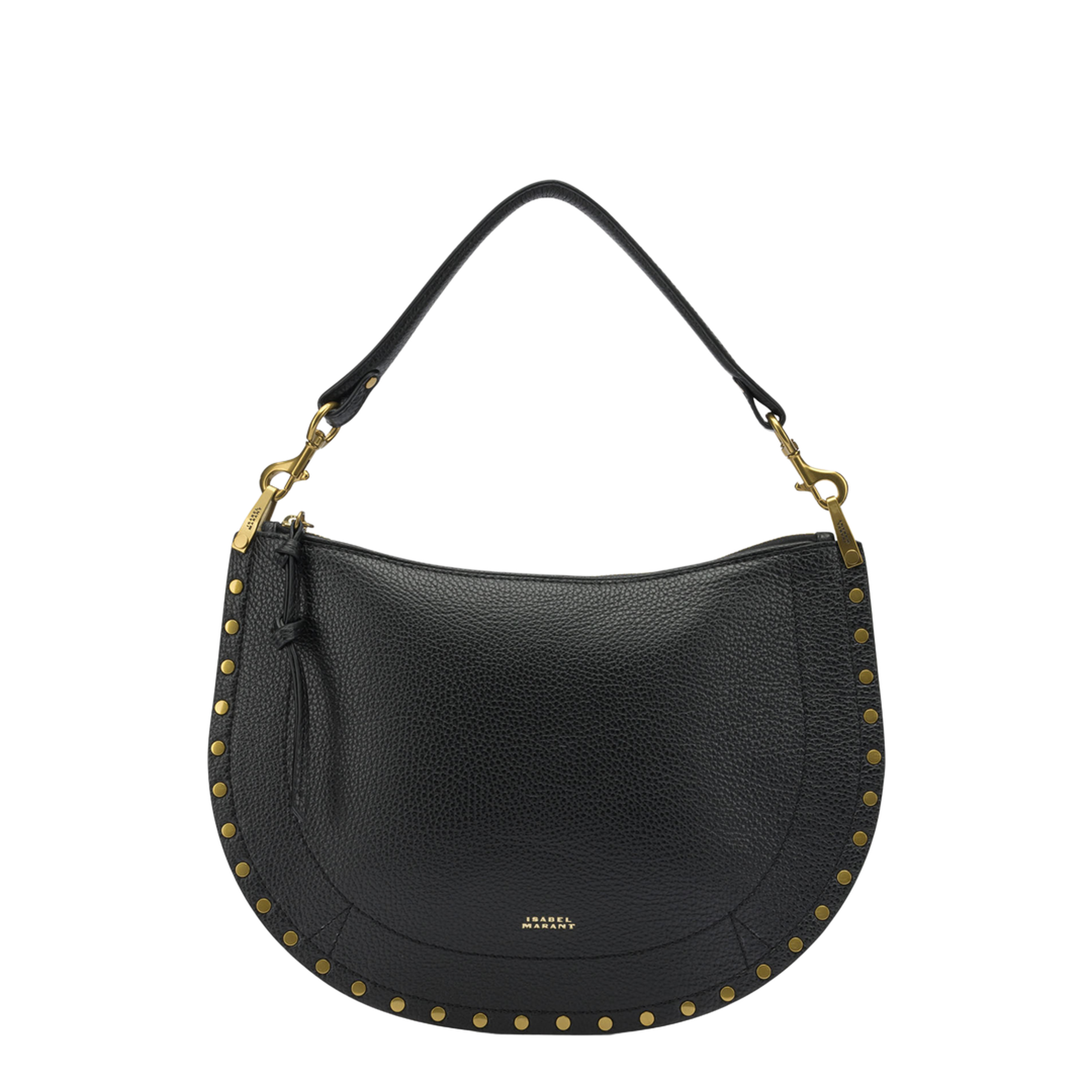 Oskan Soft Zip Medium Grained Calfskin Shoulder Bag - Black - Image 1