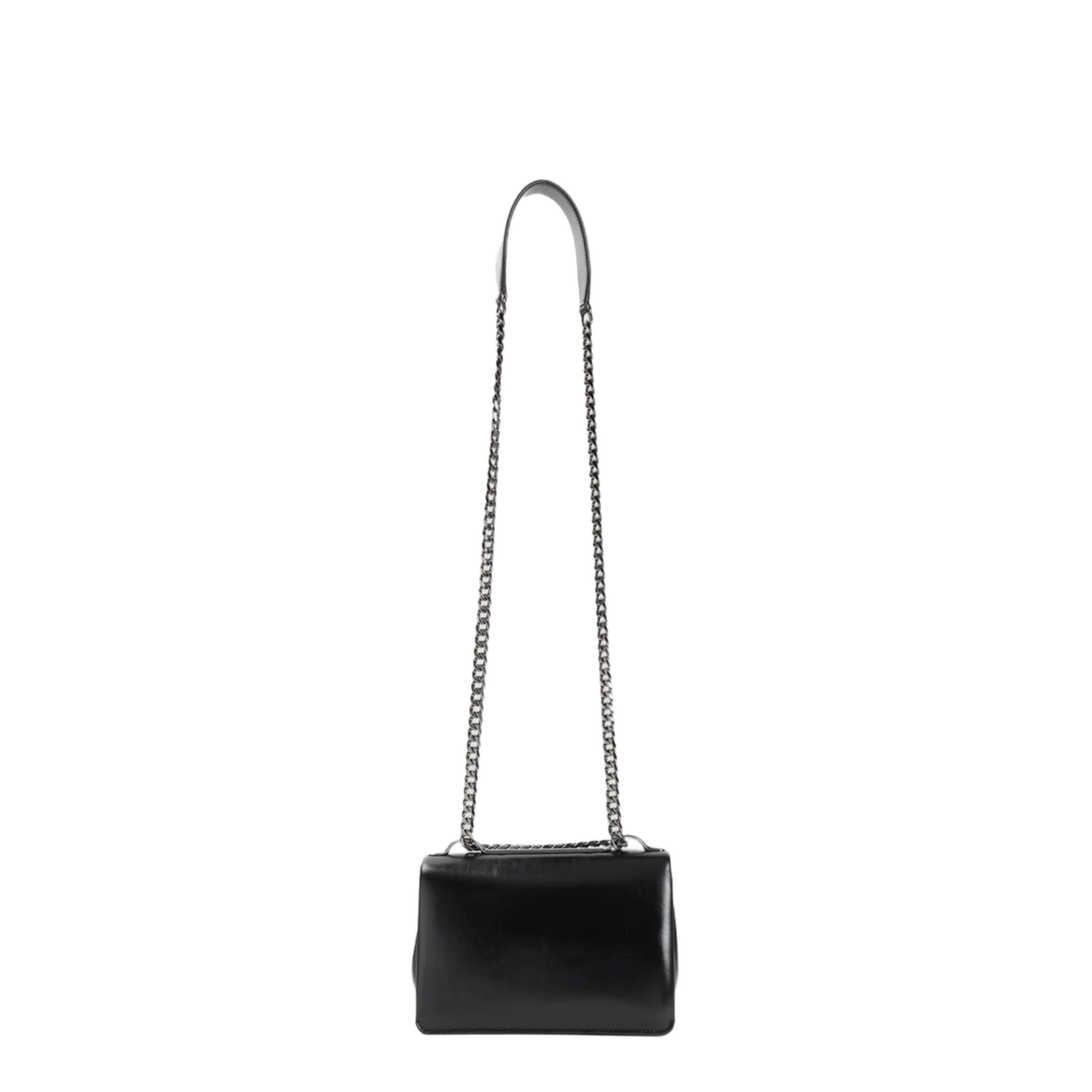 Black Leather Chain Small Shoulder Bag - Image 2