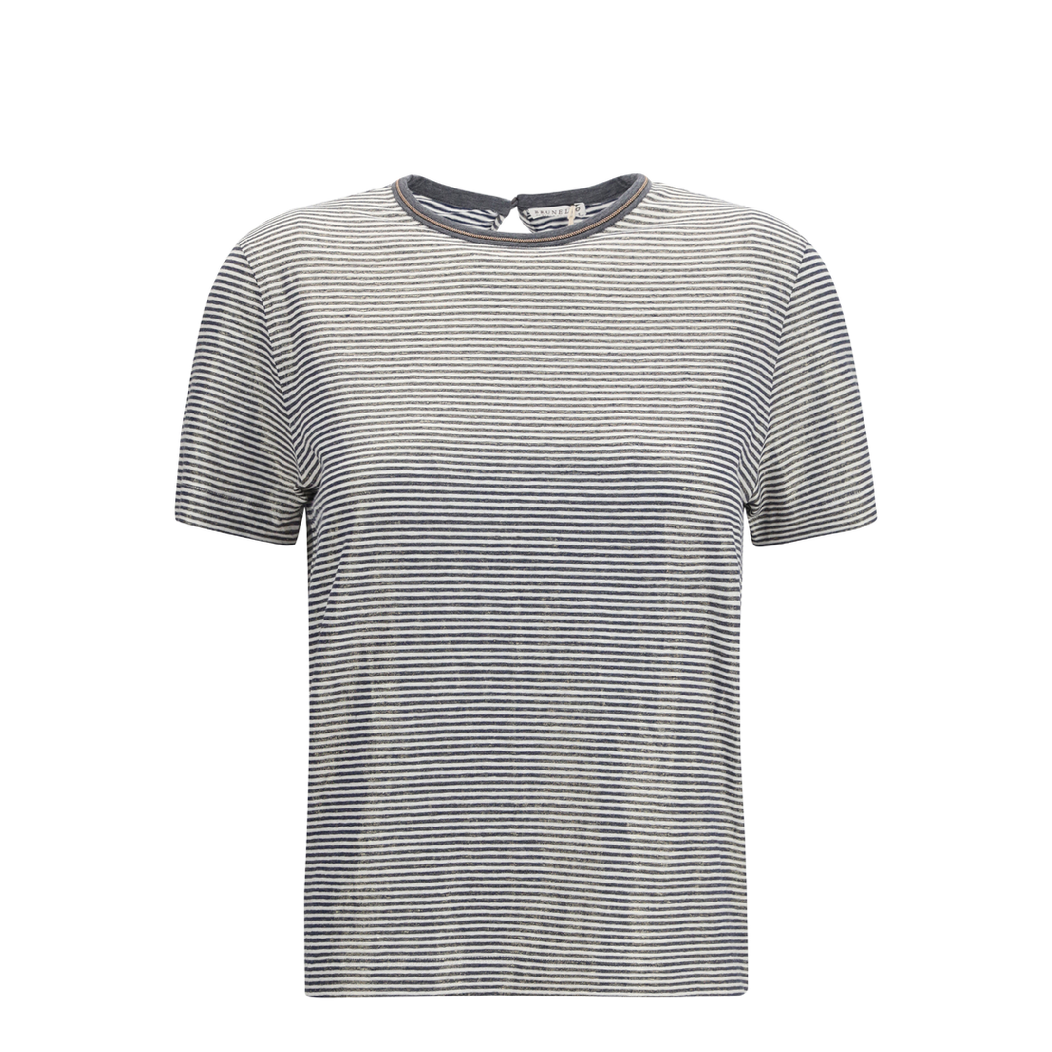 Striped Short-Sleeve Crewneck T-Shirt - Image 1