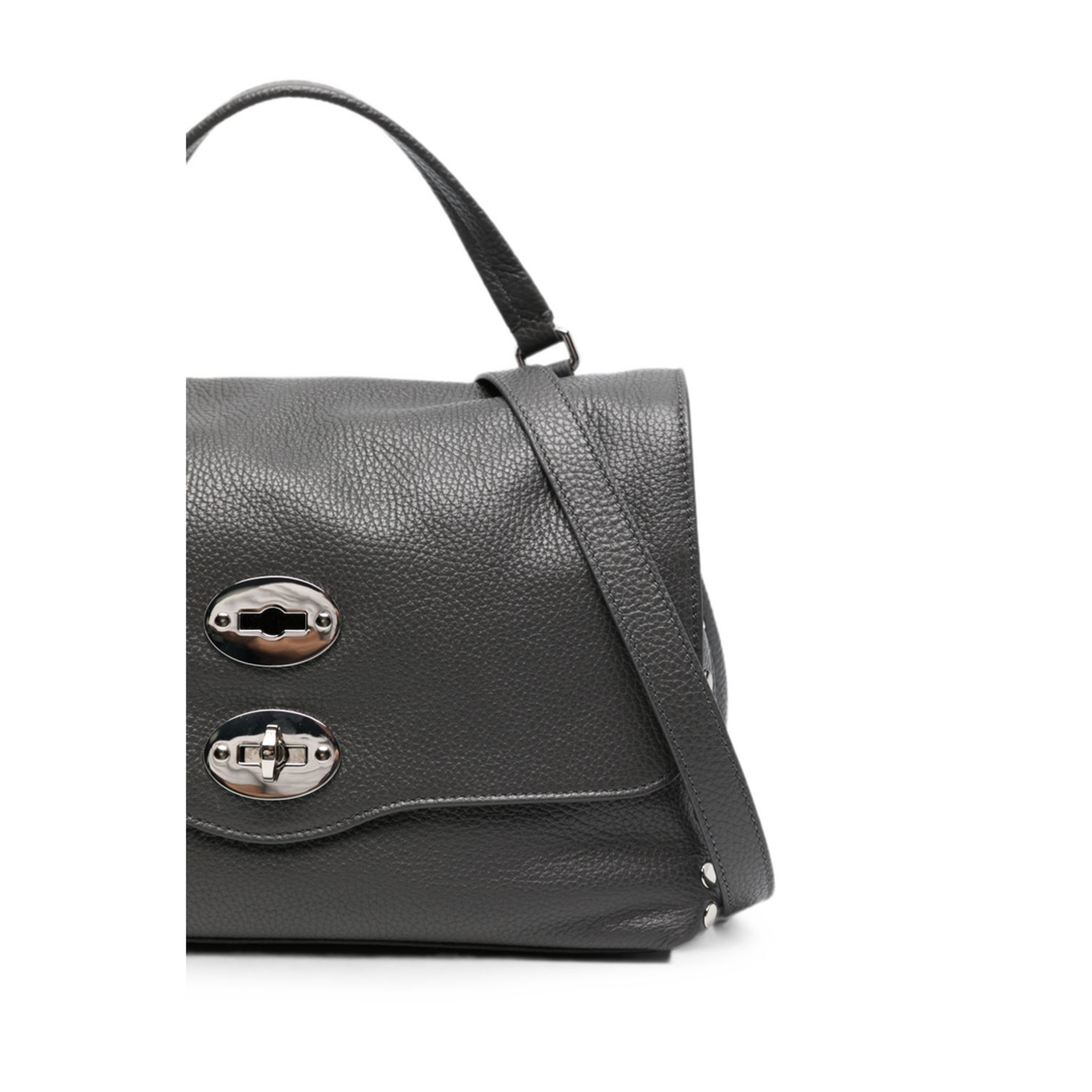 Postina Daily Small Calfskin Top-Handle Bag - Dark Grey - Image 3