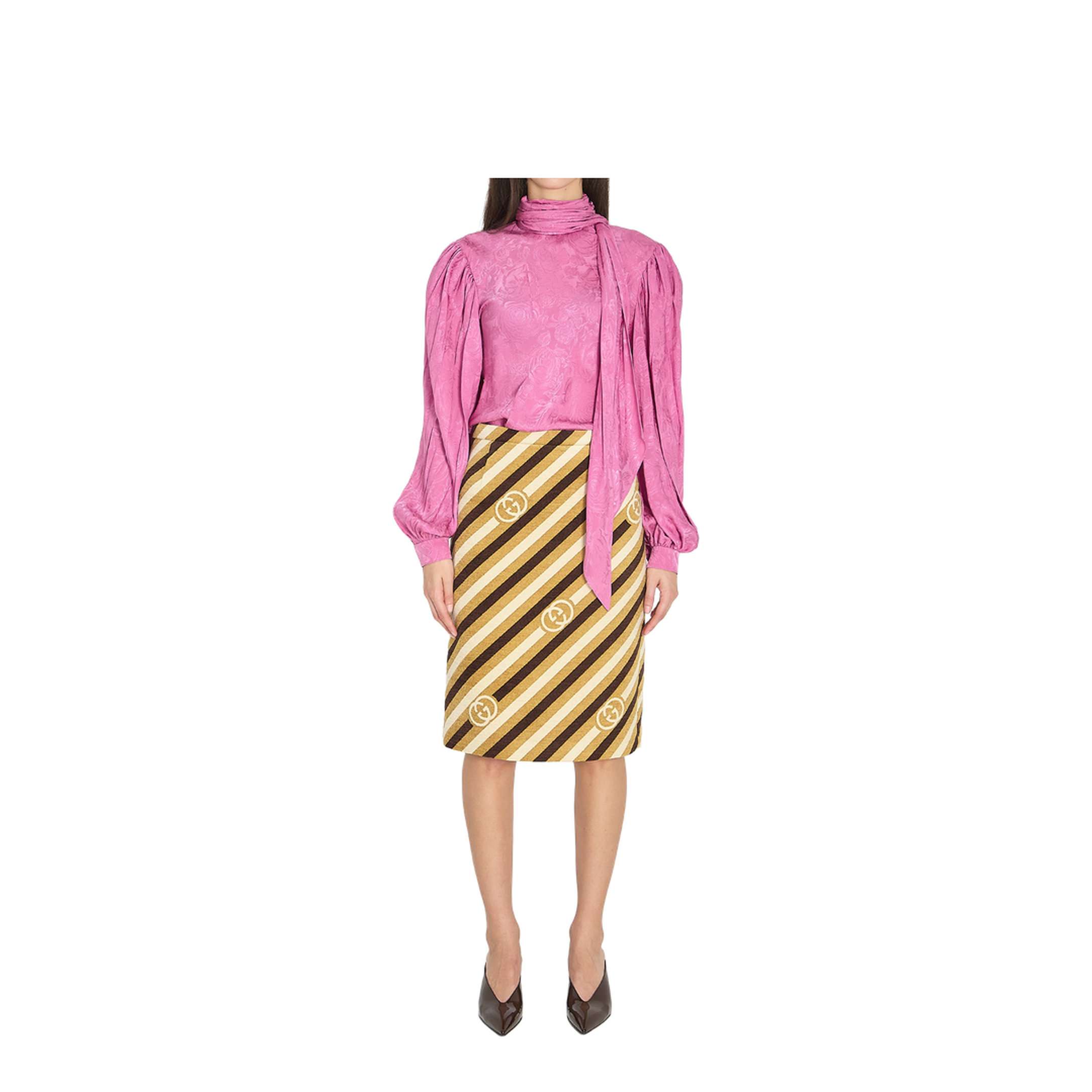 Silk Twill Shirt with Ribbon - Image 5