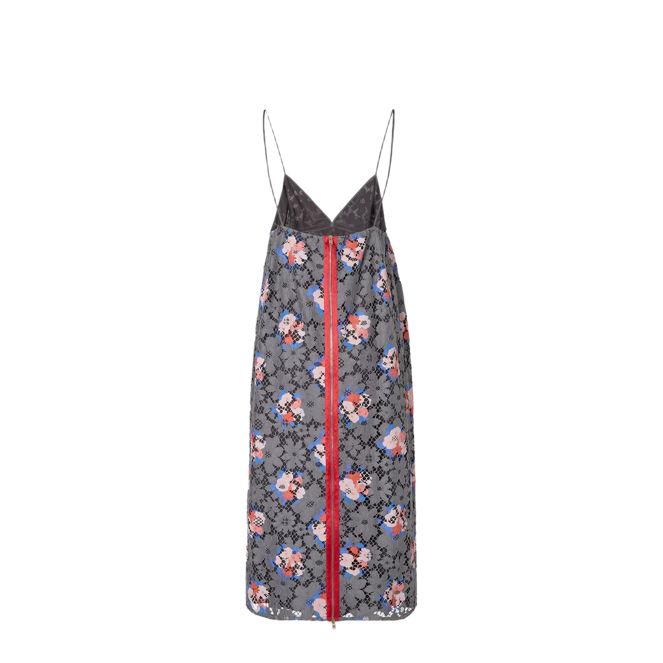 Grey Lace Dress With Print - Image 2