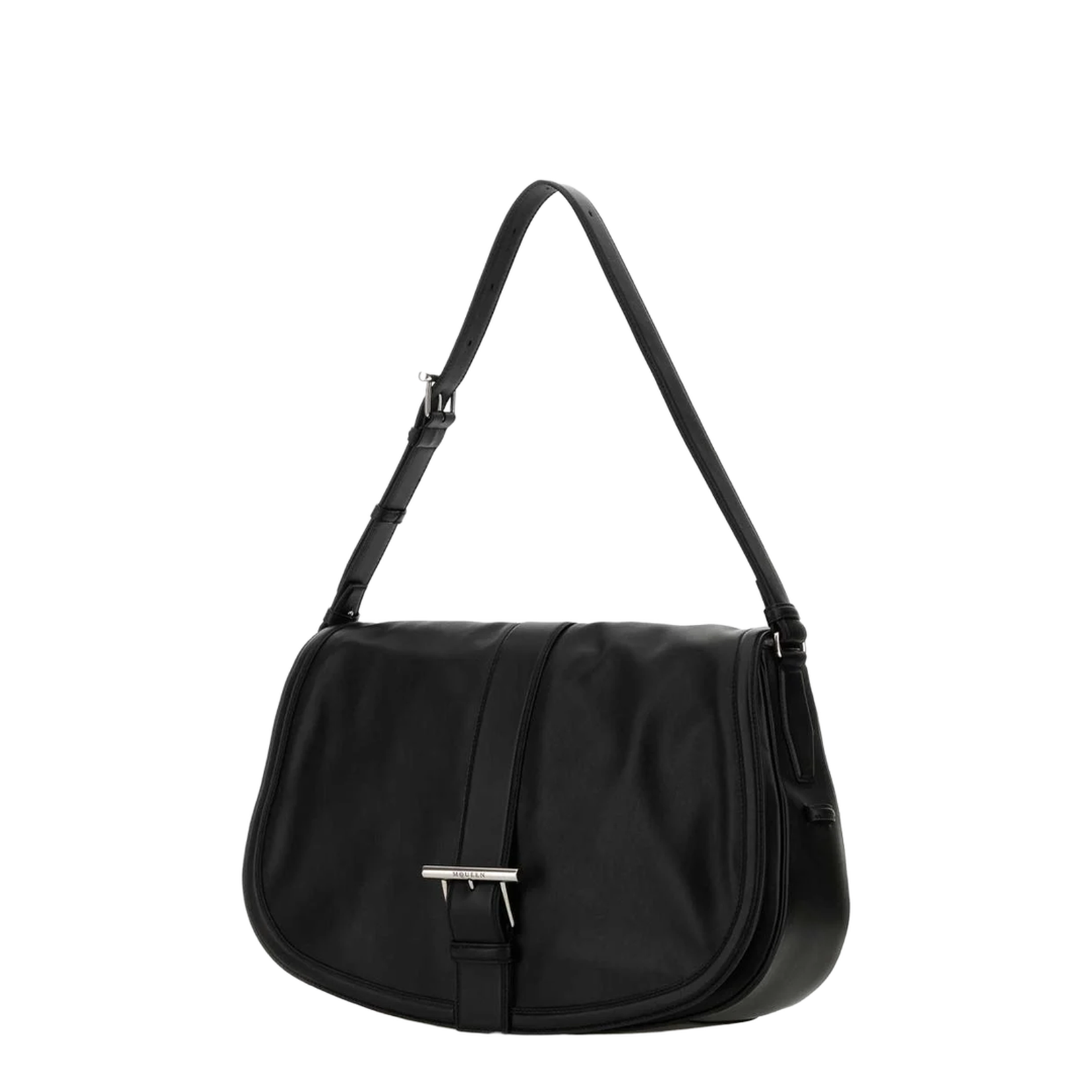 Black Leather Maxi Satchel Shoulder Bag - Image 2