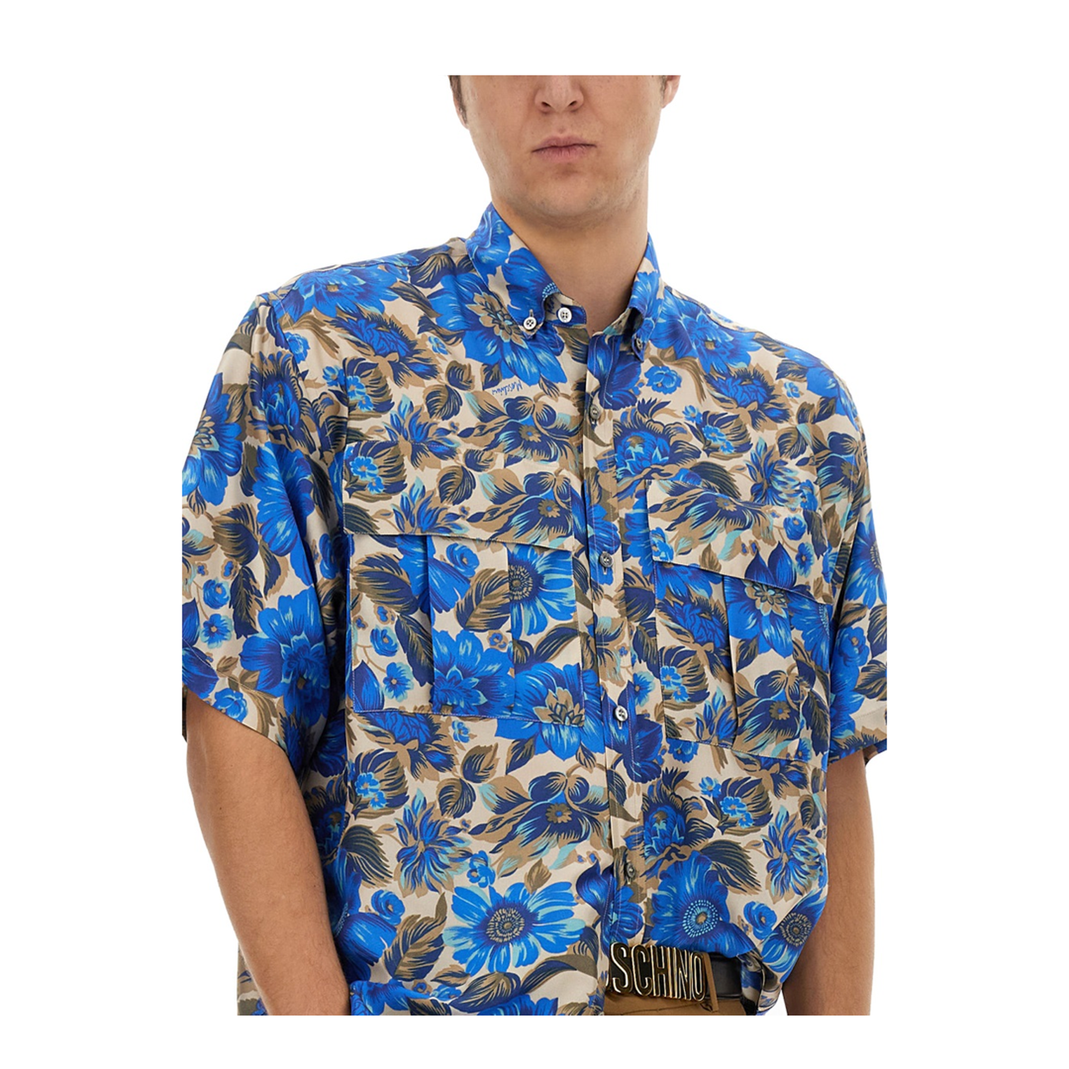 Blue Flowers Allover Print Shirt - Image 4